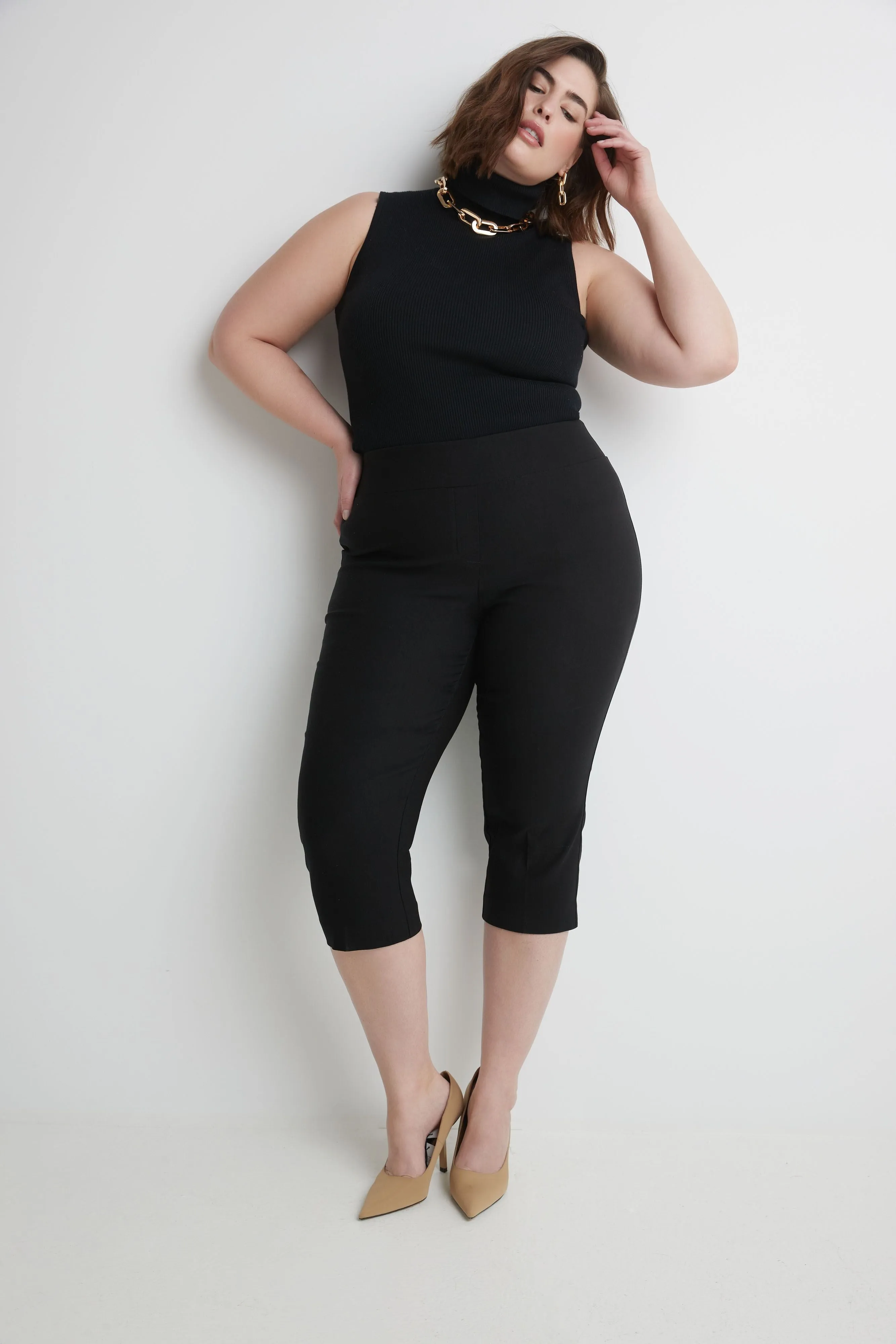 Curvy Capri with Flattering Wide Waistband