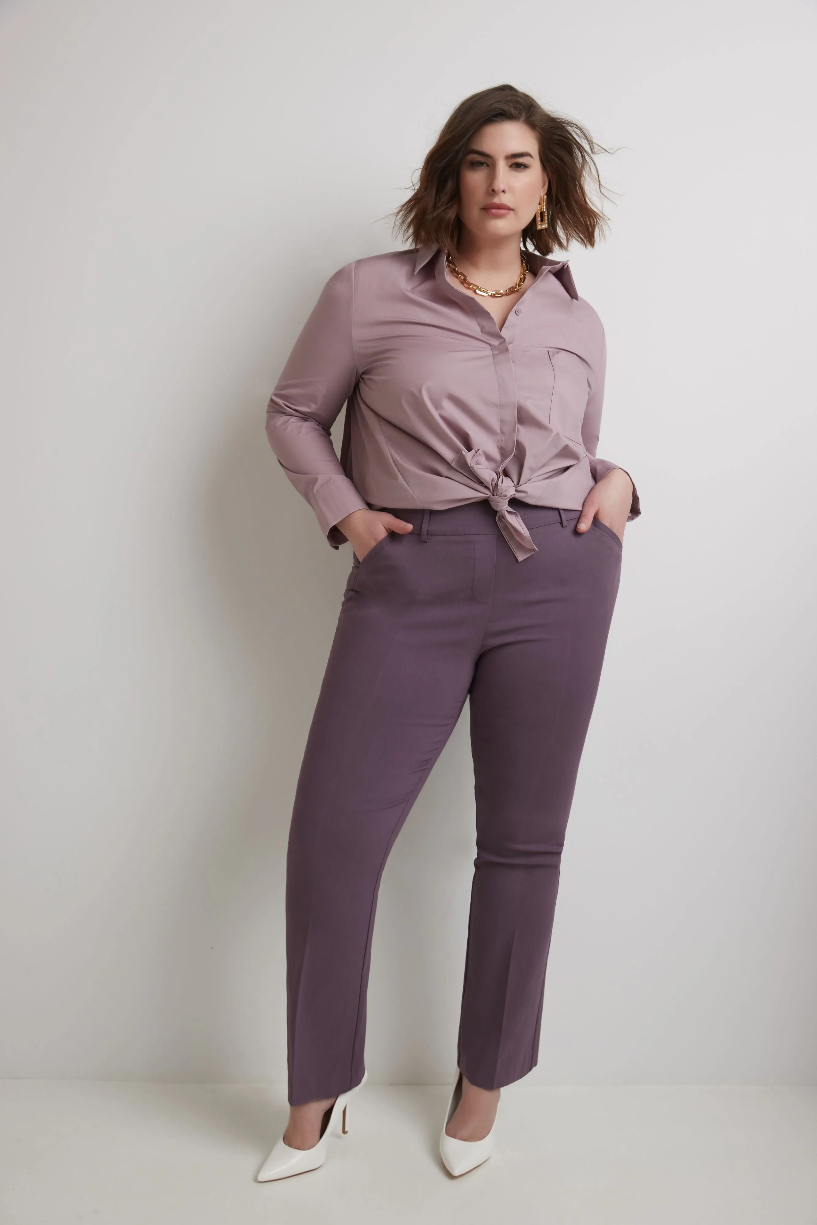 Curvy Pull-on Barely Bootcut Classic Pants