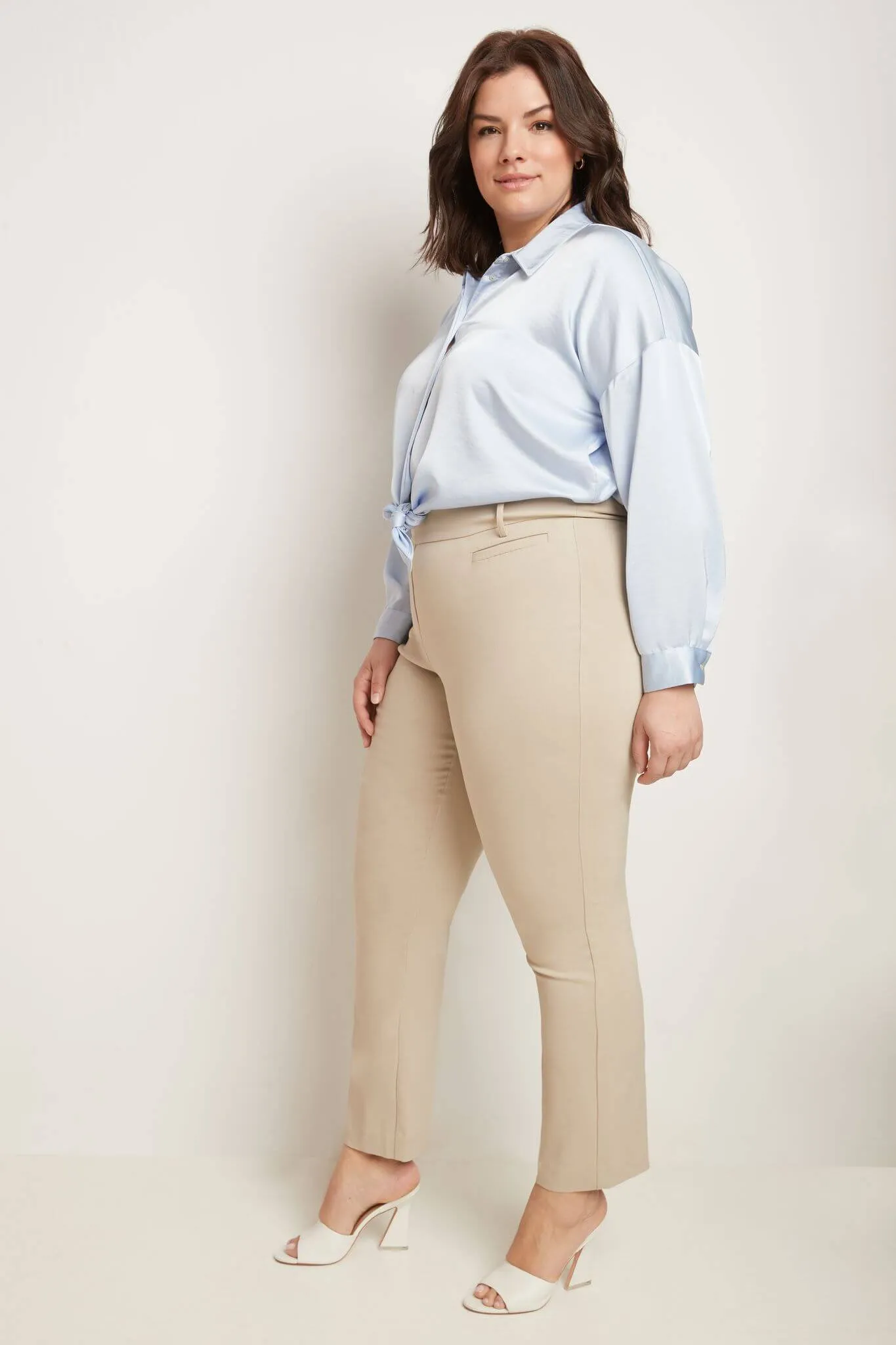 Curvy Pull-on Tummy Control Pants with Real Pockets