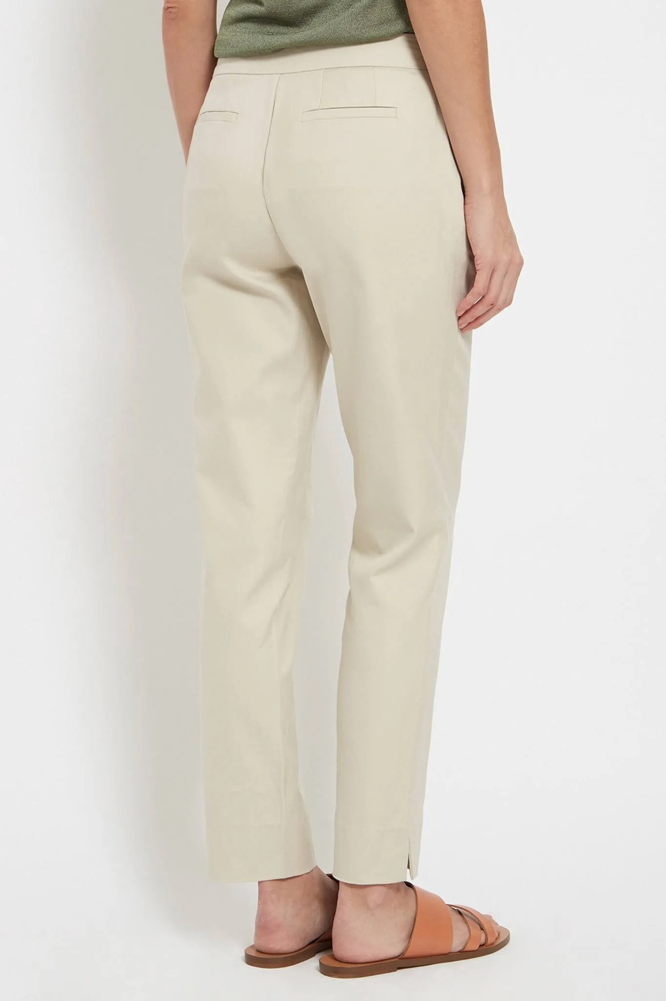 Dana Trouser: Linen-Blend Straight-Leg Pants