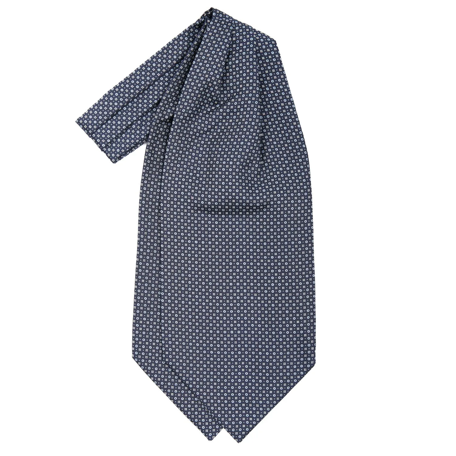 DARK BLUE SILK ASCOT TIE