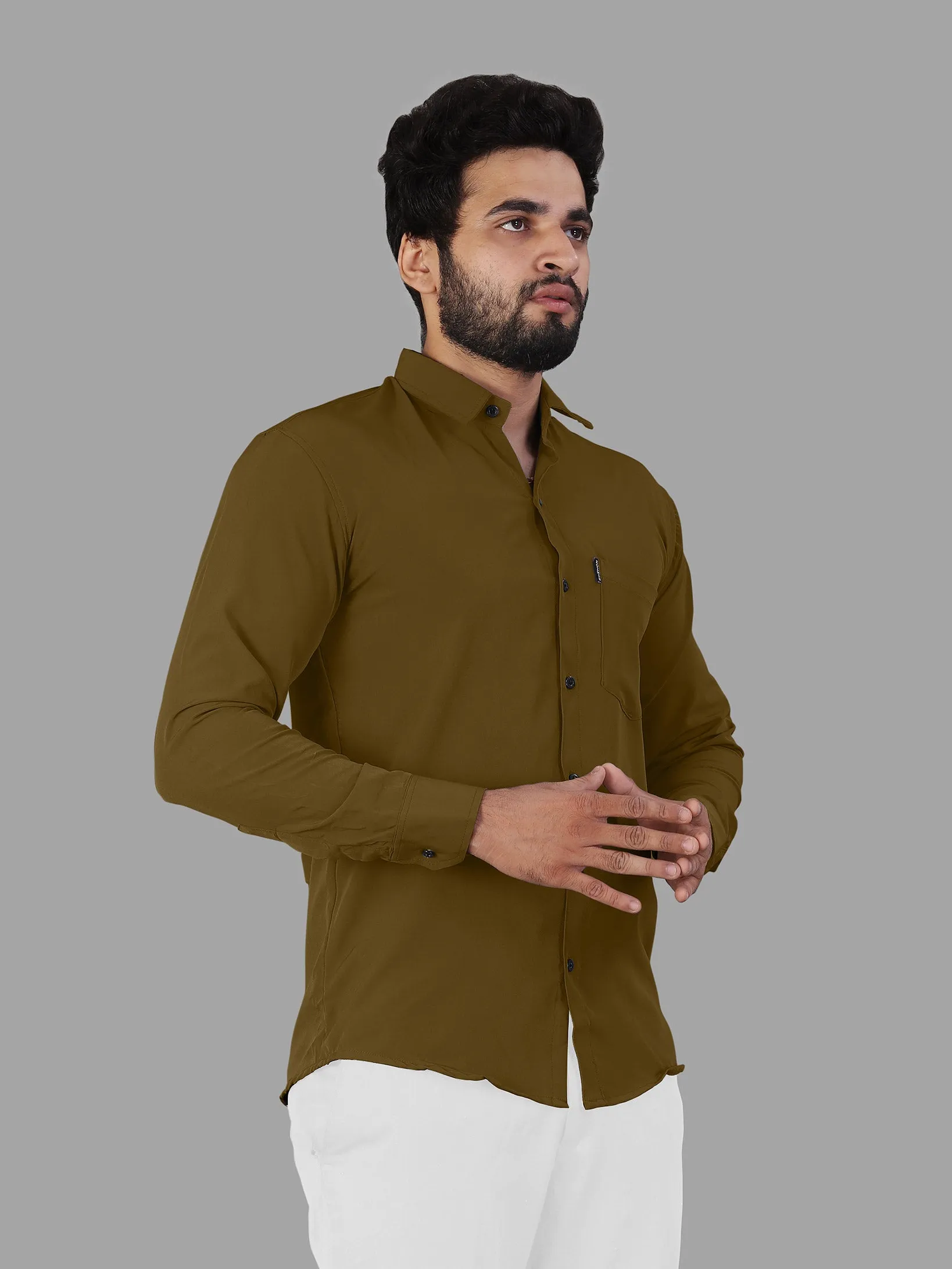 Dark Mustard Expandable Full Sleeve Shirt