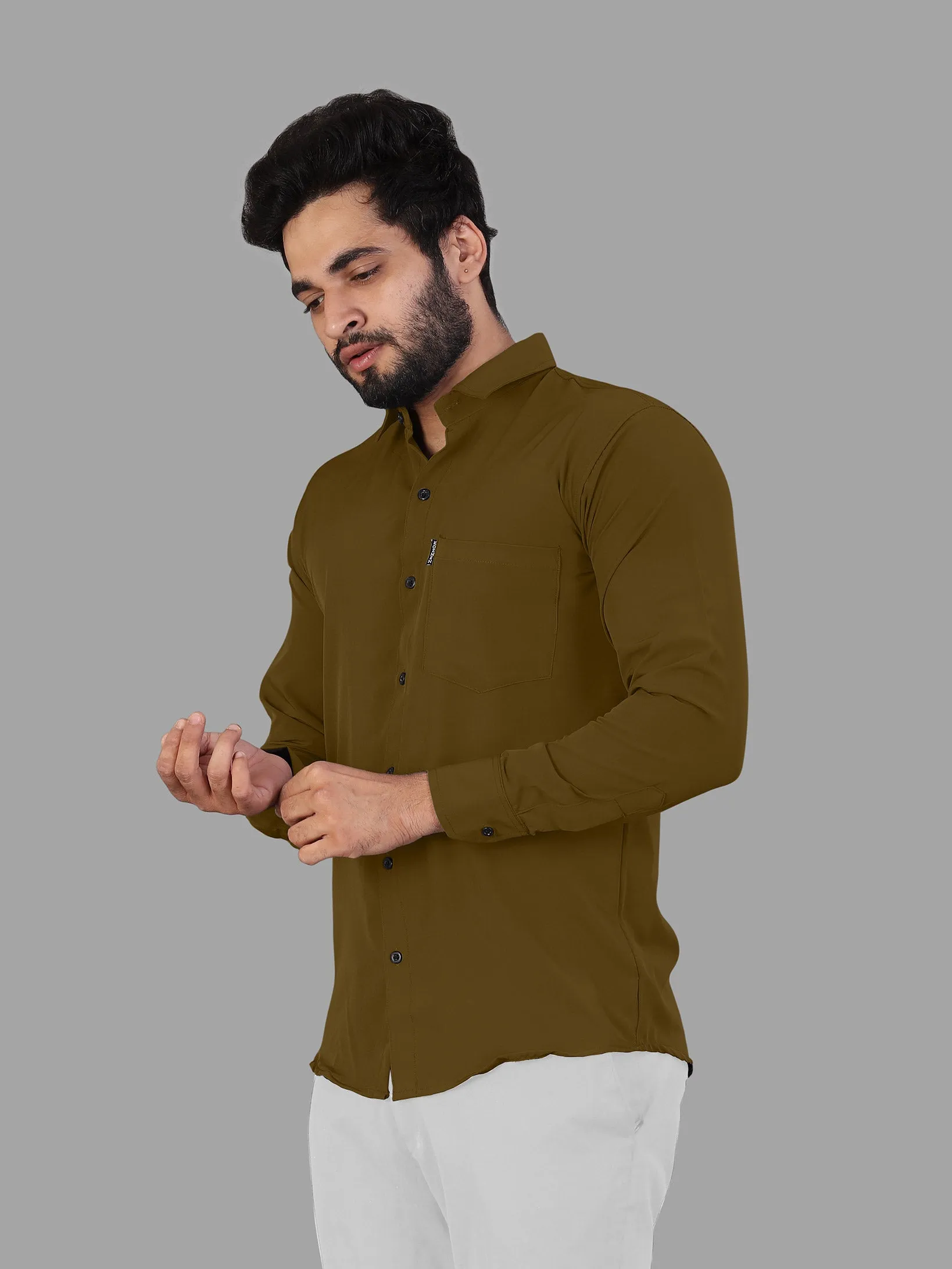 Dark Mustard Expandable Full Sleeve Shirt