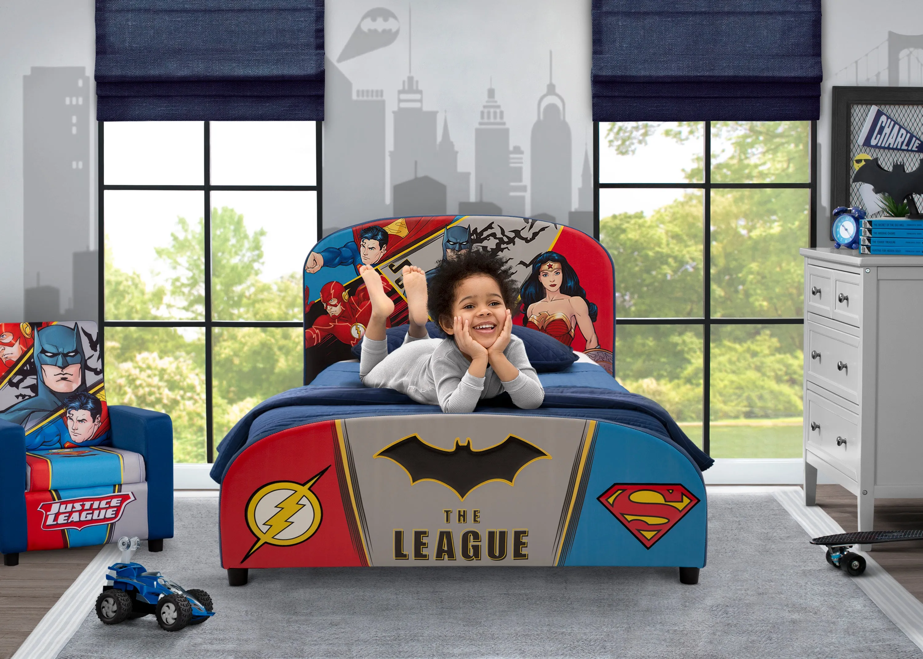 DC Comics Justice League Upholstered Twin Bed