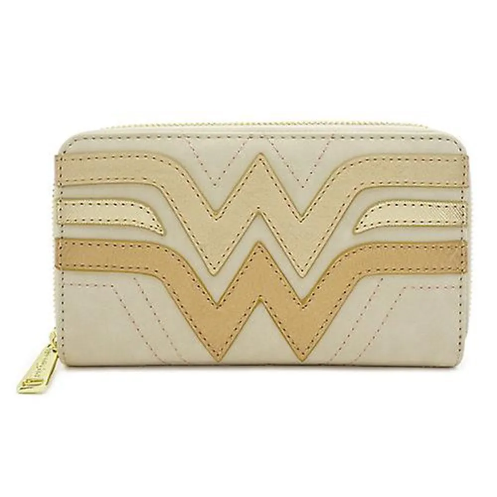 DC Comics Wonder Woman Gold Logo Mini Zip Wallet