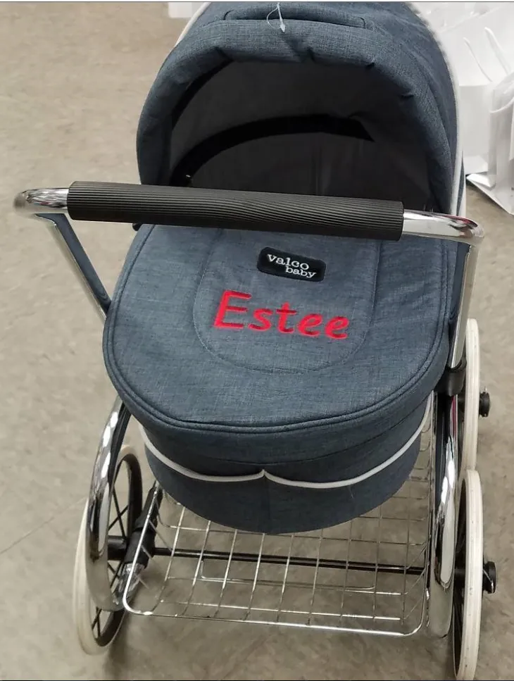 Denim Valco doll stroller