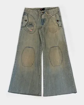 Diesel Fluid Denim Wide Pants 2002