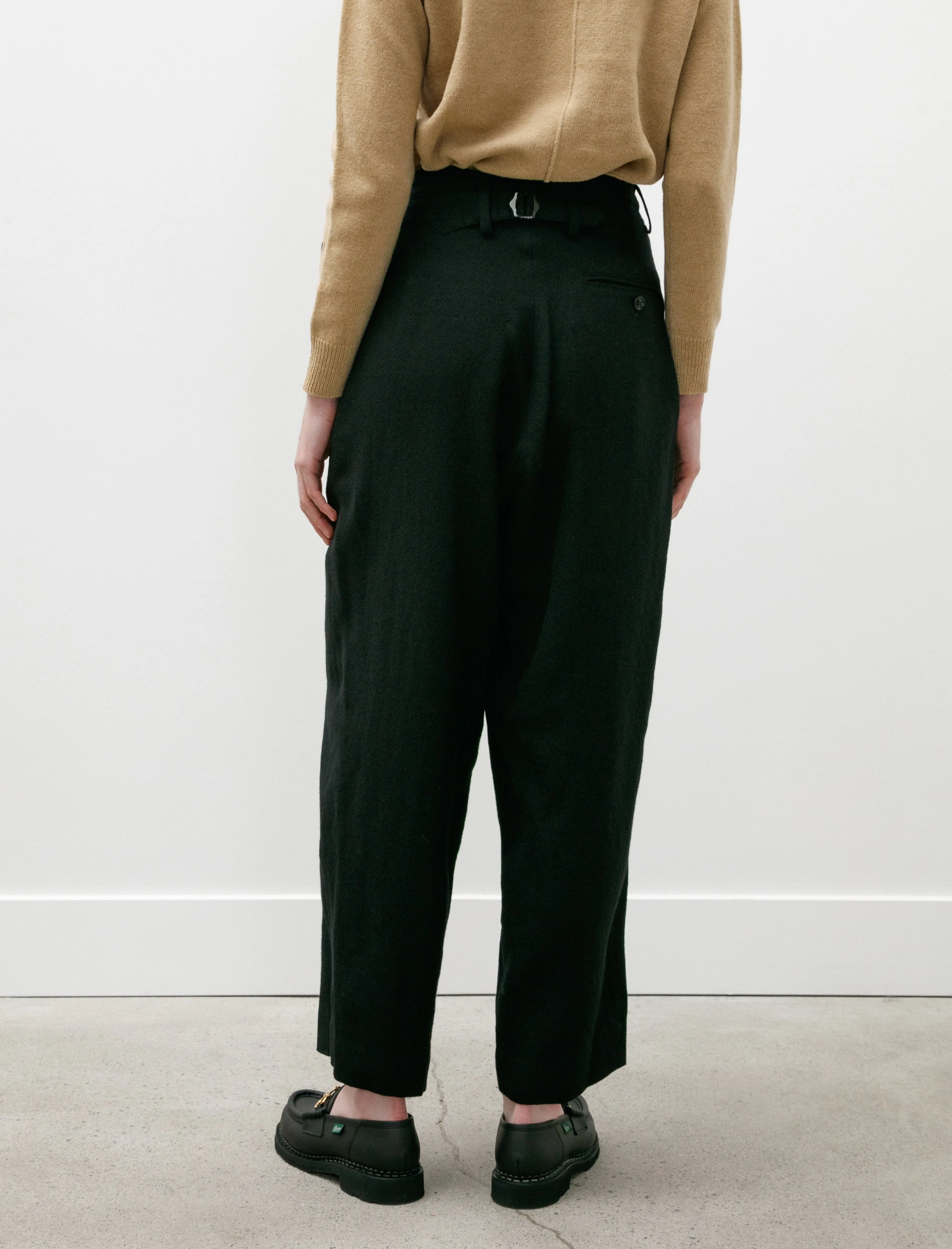 Double Tuck Wide Pants Black