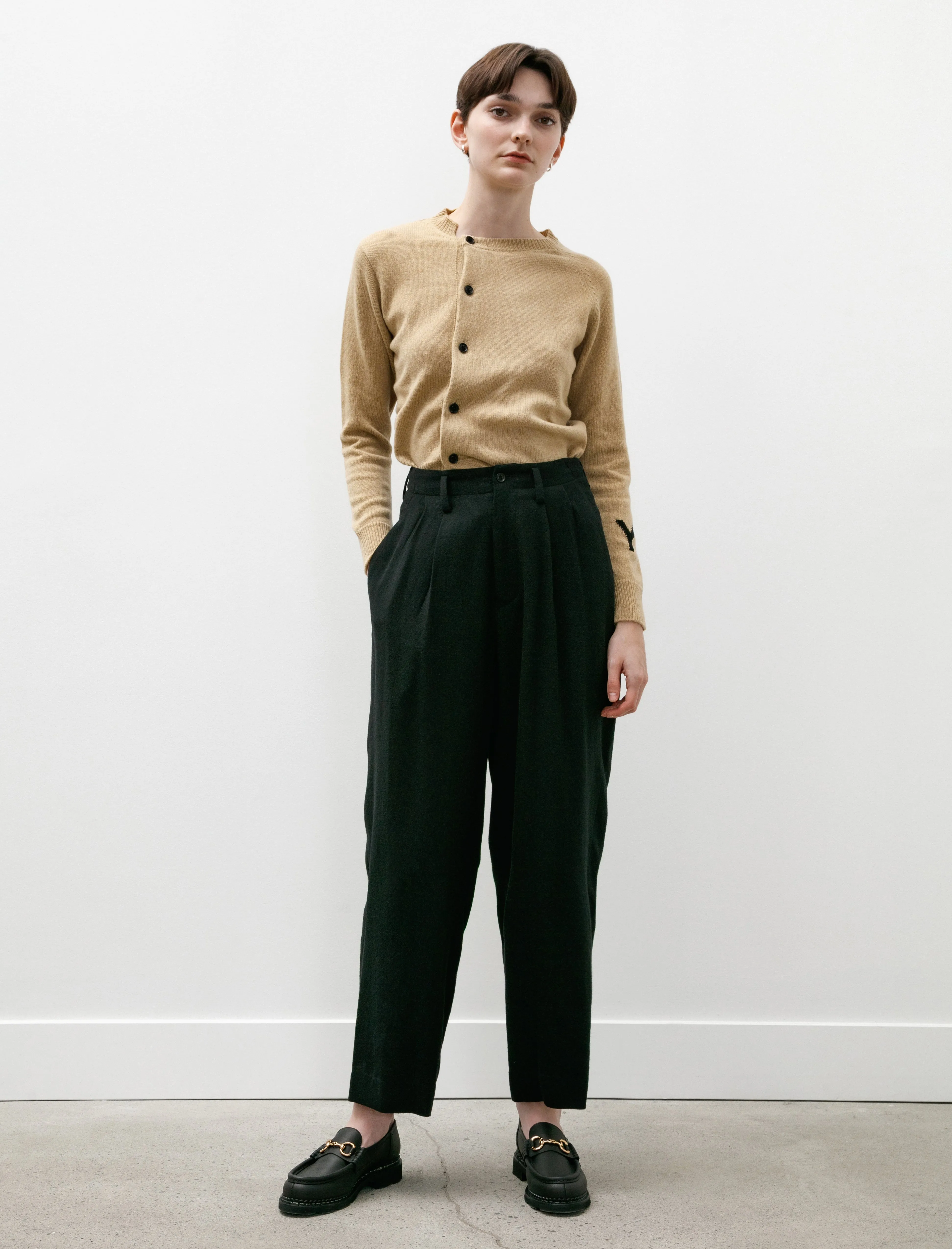 Double Tuck Wide Pants Black