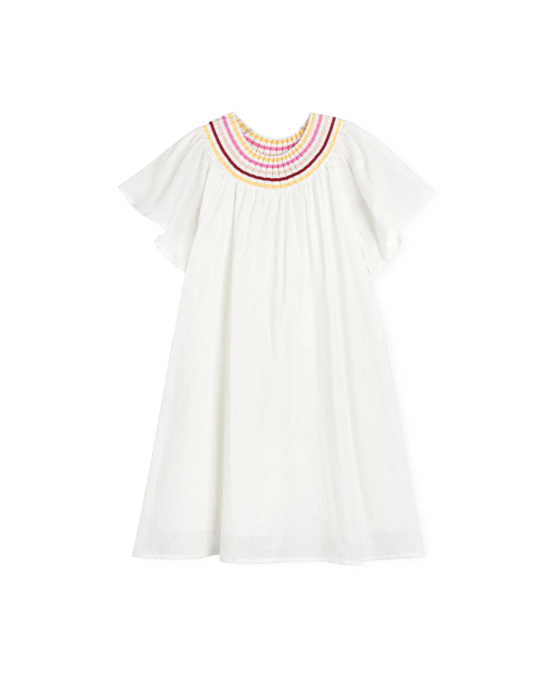 Embroidered Neckline Detail Dress