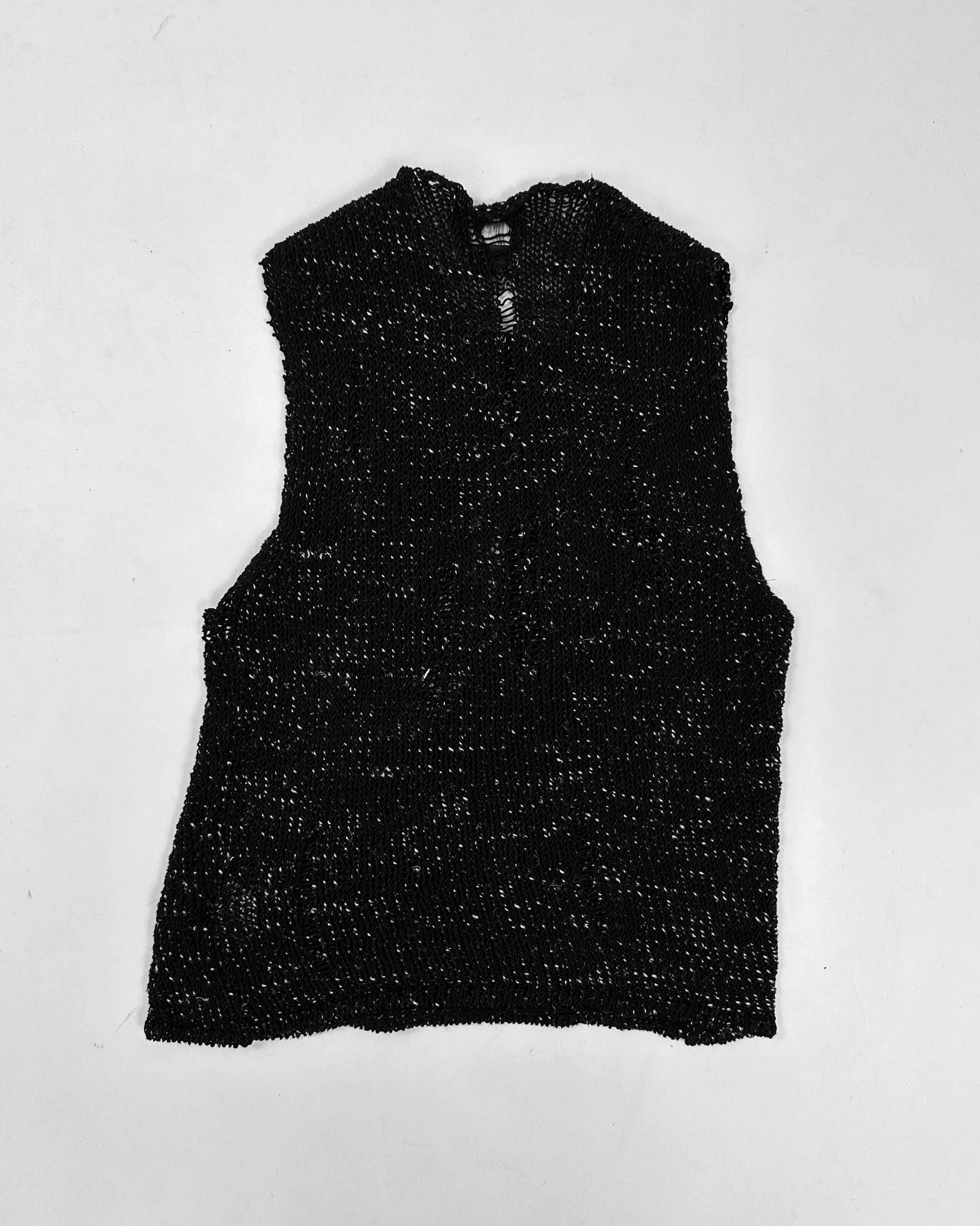 Energie Distressed Knitted Linen Vest 2000's