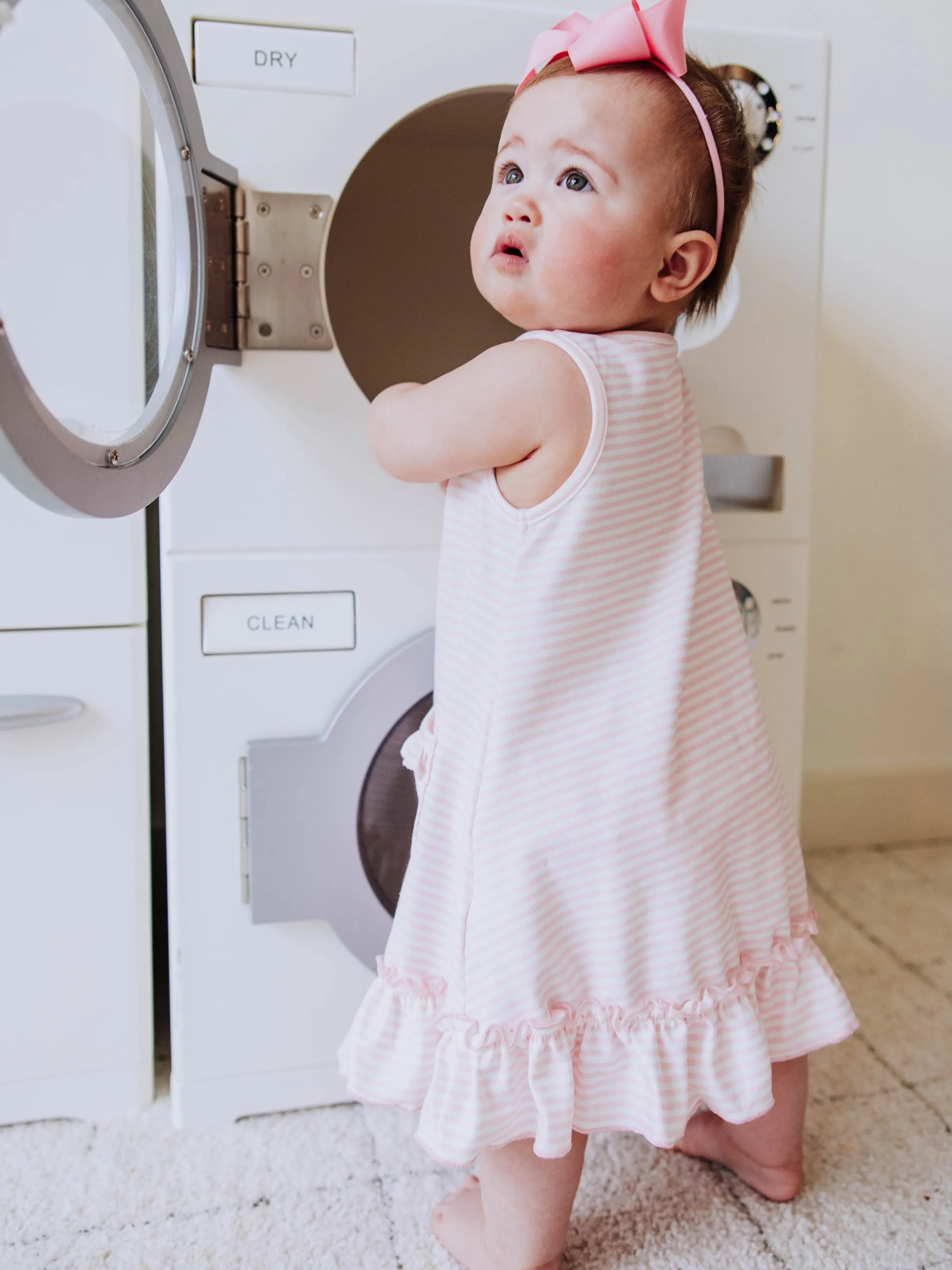 Everyday Play Dress - Little Pink Stripes