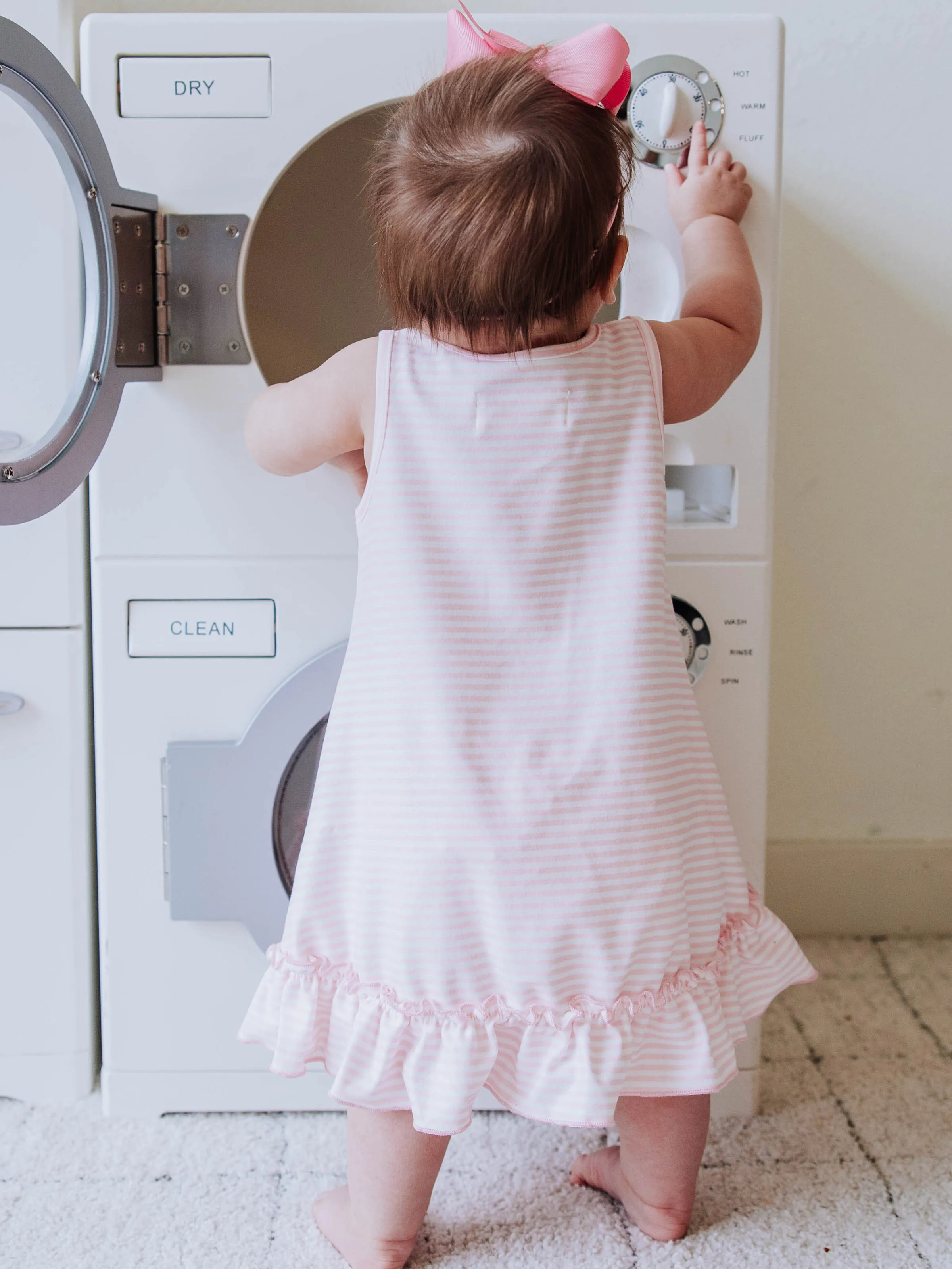 Everyday Play Dress - Little Pink Stripes