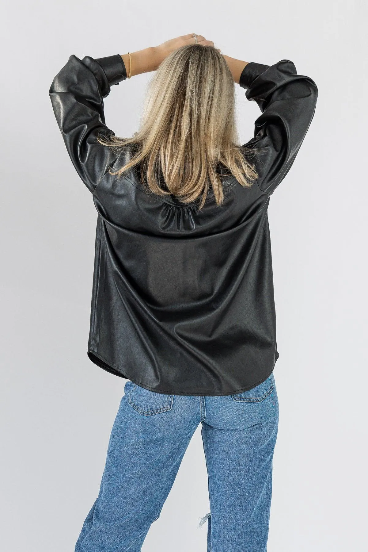 Faux Real Black Faux Leather Top - Final Sale