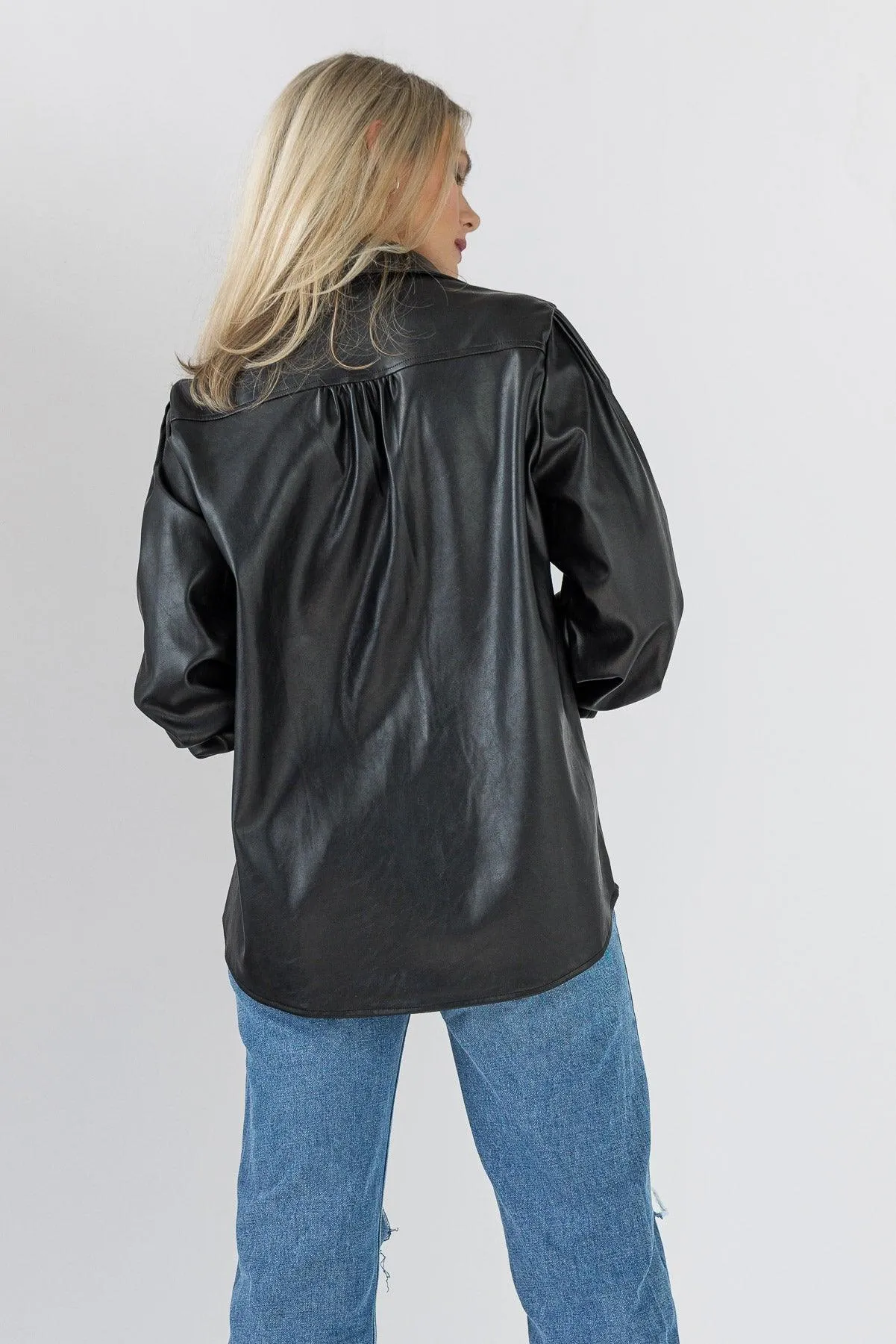 Faux Real Black Faux Leather Top - Final Sale