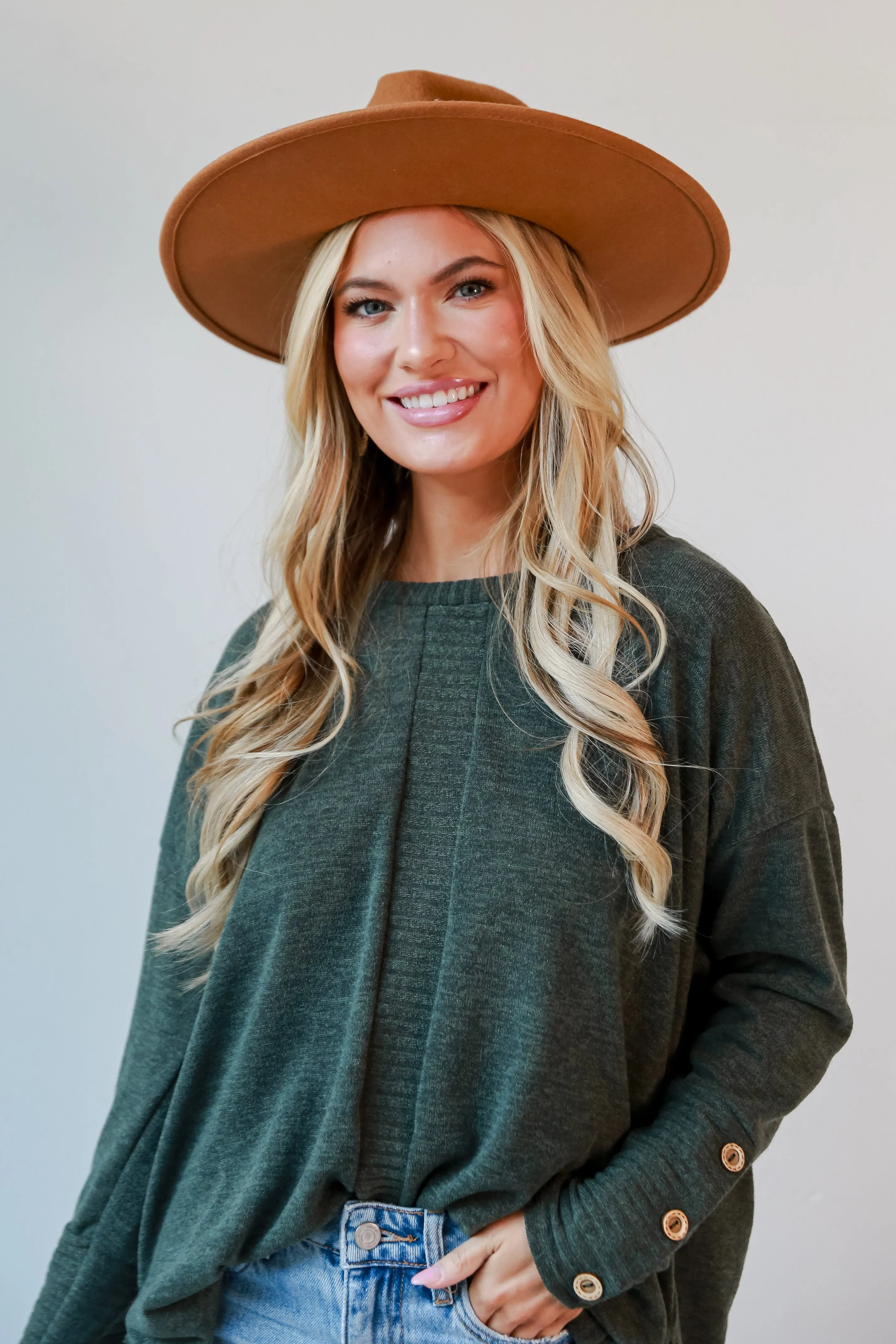 FINAL SALE - Brianna Olive Knit Top - DOORBUSTER