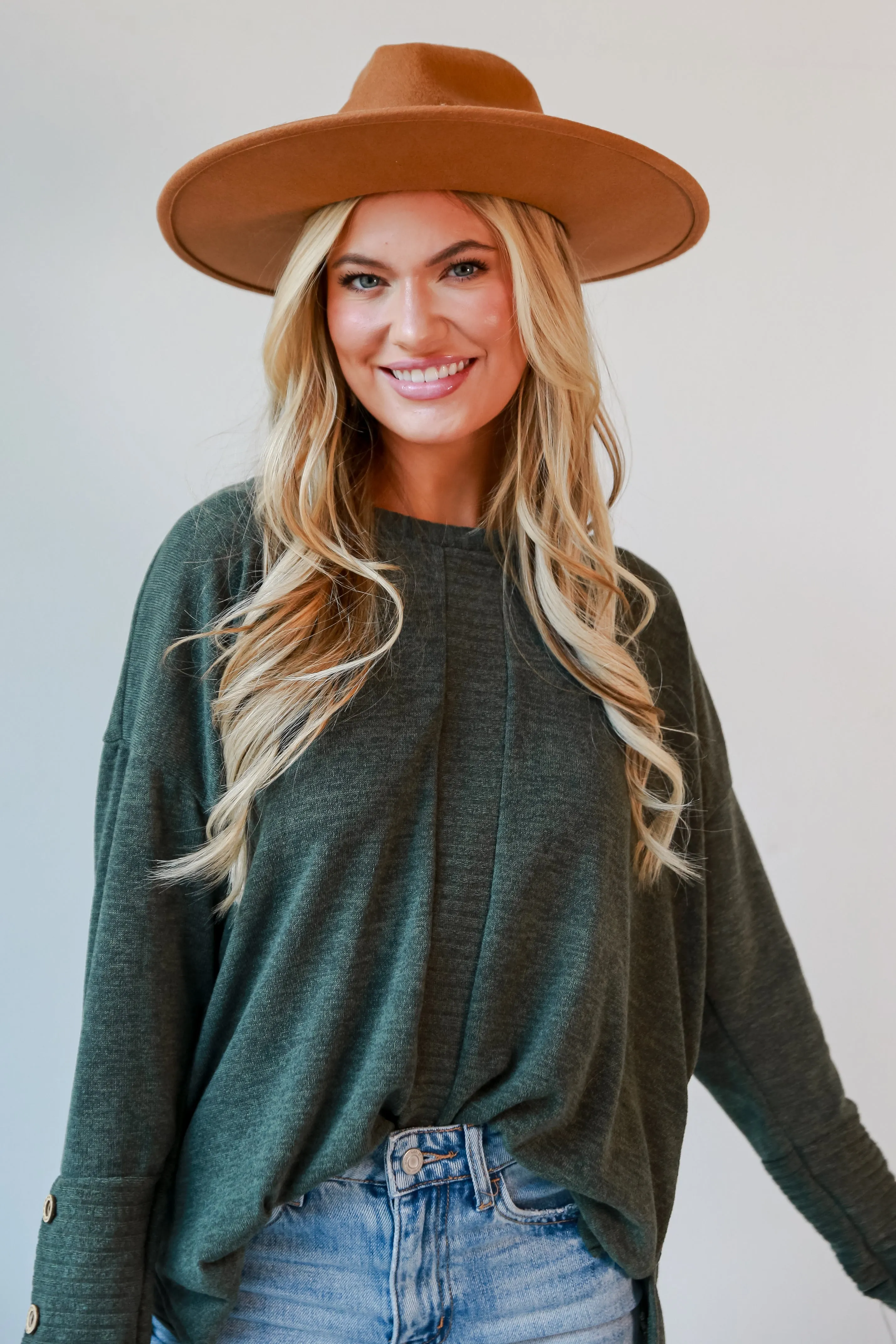 FINAL SALE - Brianna Olive Knit Top - DOORBUSTER