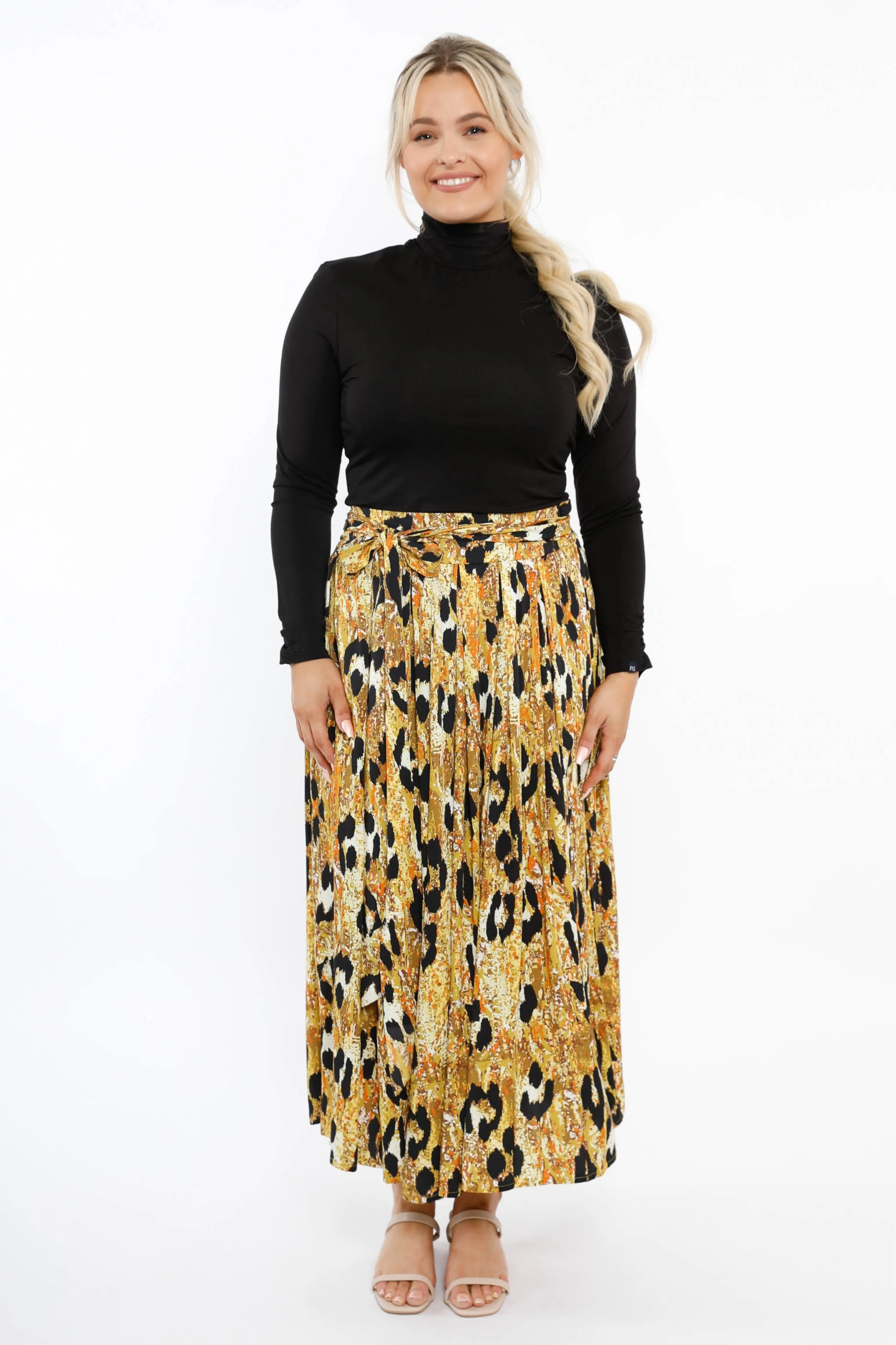 FINAL SALE Twirl Tie Skirt in Enchanted Leopard