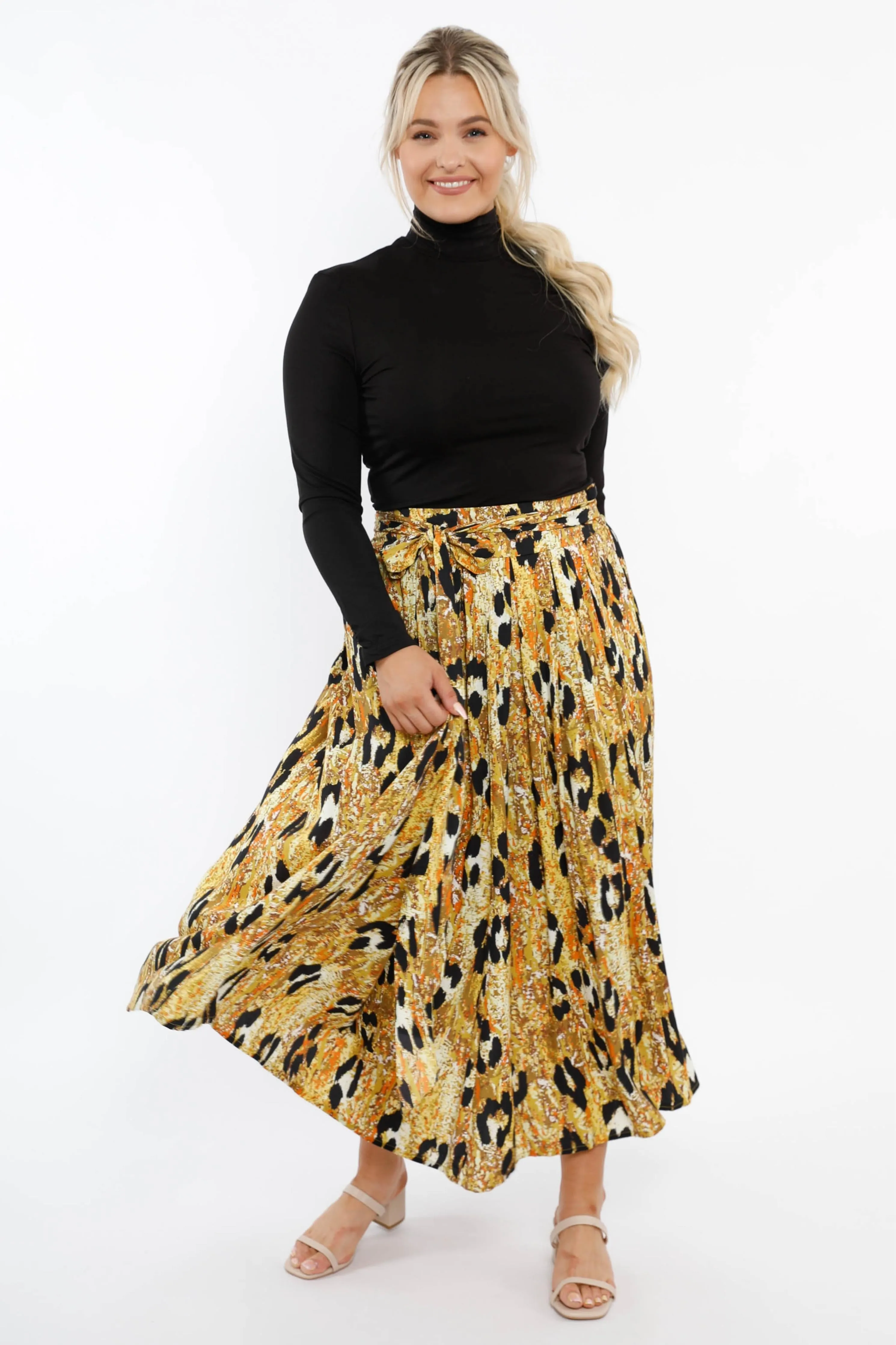 FINAL SALE Twirl Tie Skirt in Enchanted Leopard