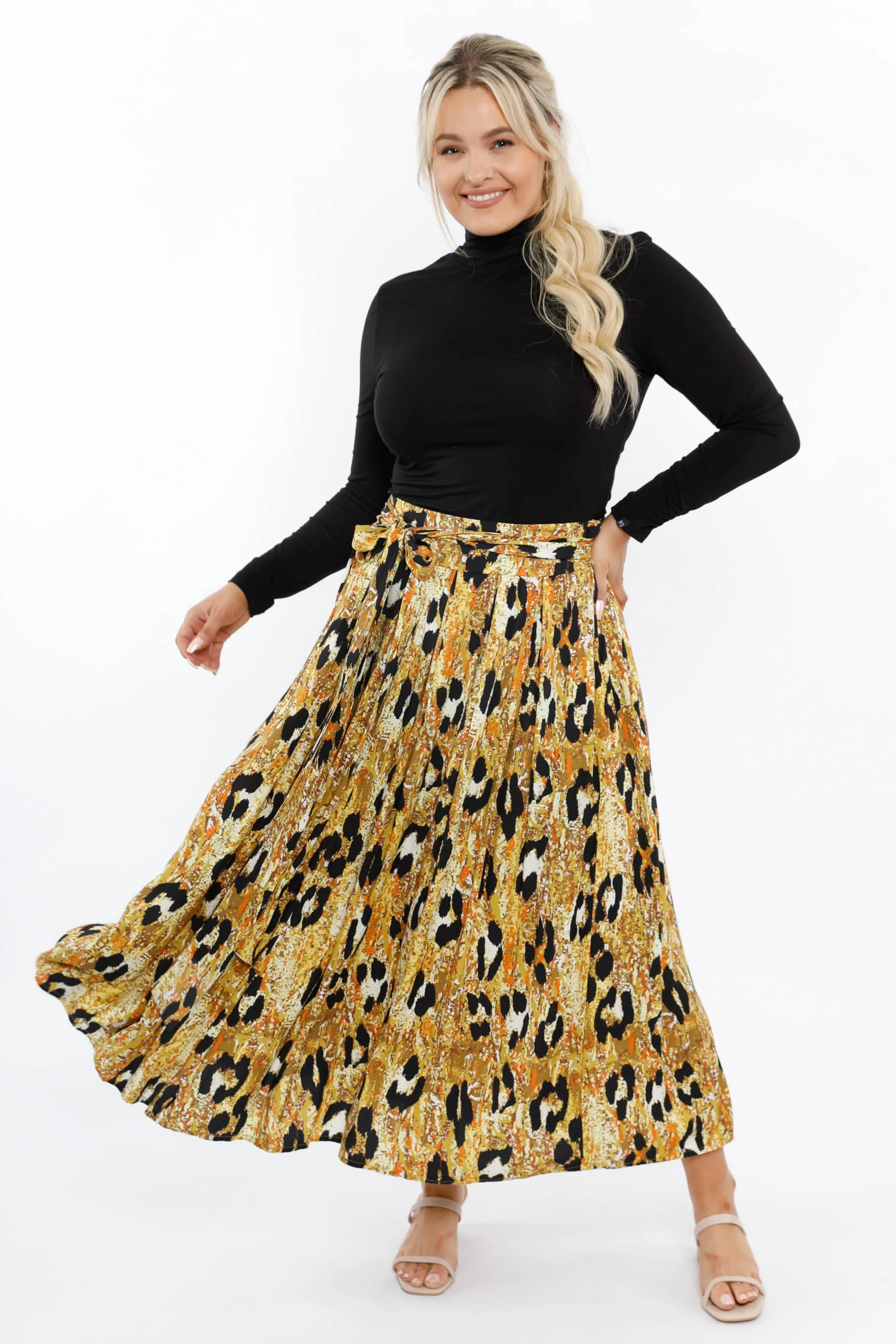 FINAL SALE Twirl Tie Skirt in Enchanted Leopard