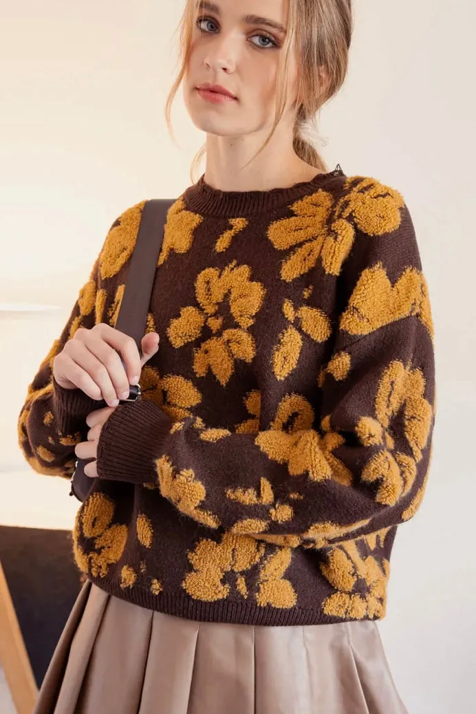 Floral Terry Sweater