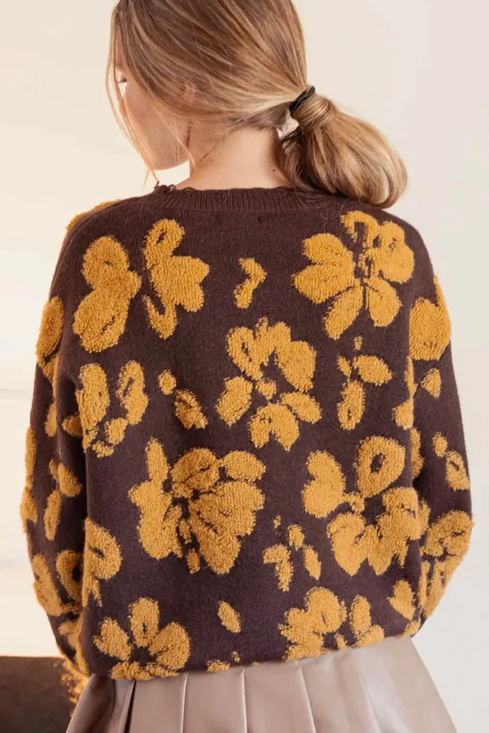 Floral Terry Sweater