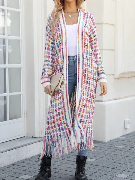 Fringed Long Cardigan Duster