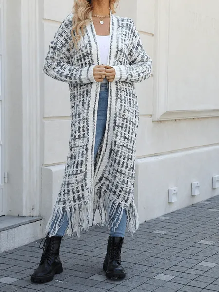 Fringed Long Cardigan Duster