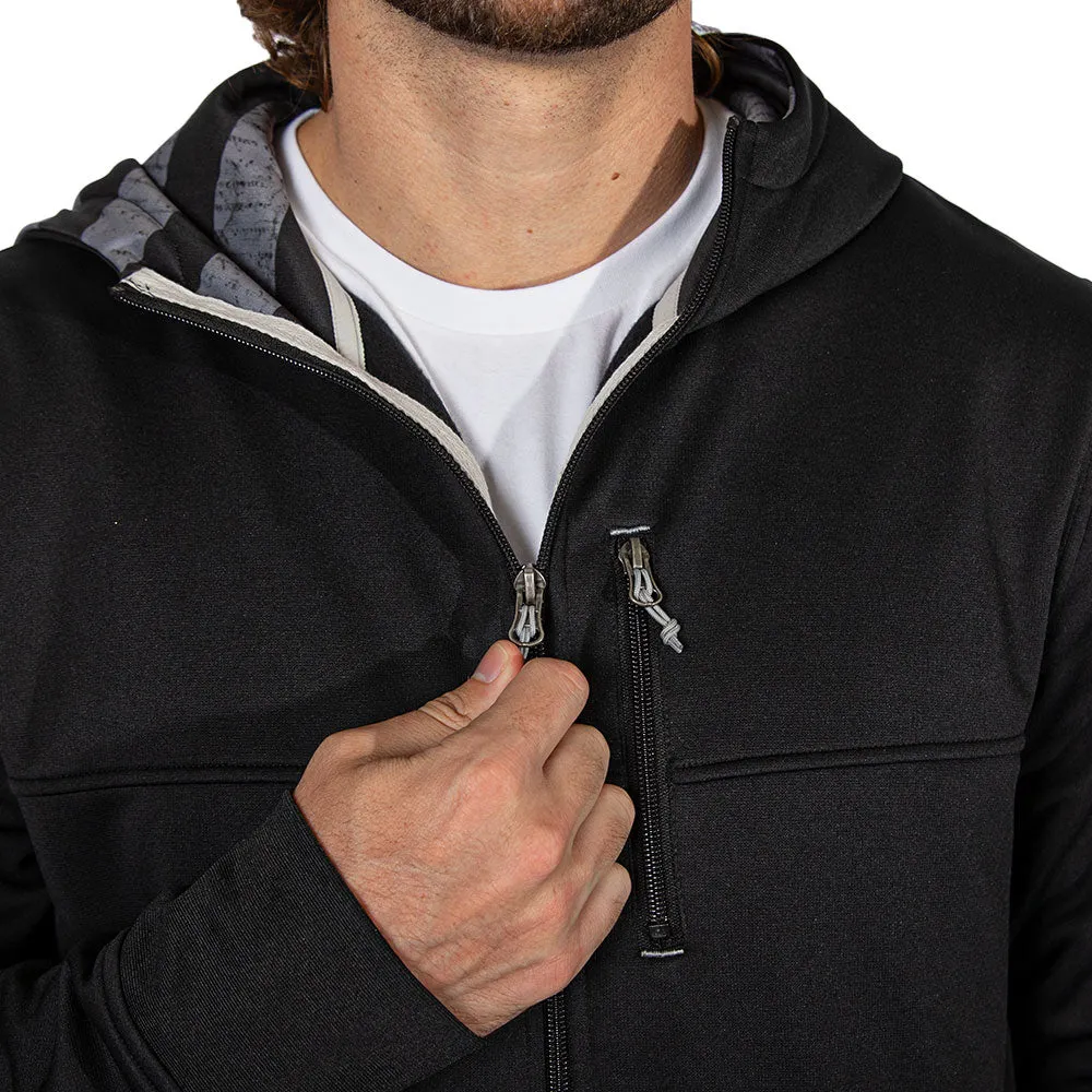 Full Zip Performance Hoodie | Blackout American Flag