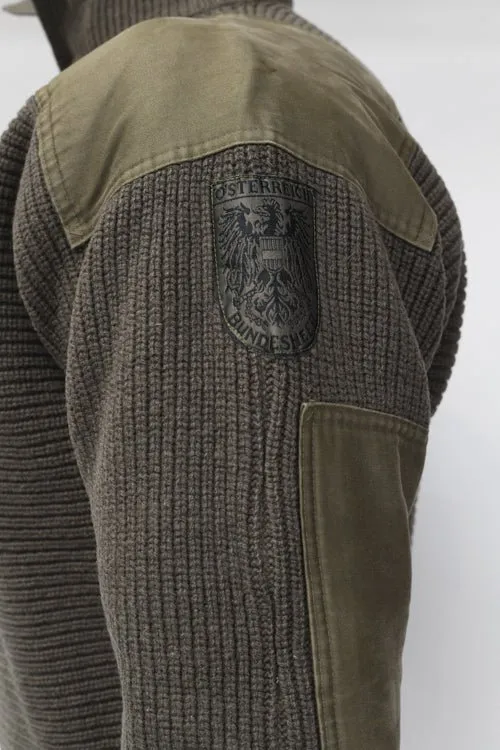 Genuine Austrian Army Olive Wool Alpine Sweater