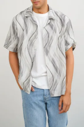 GRAPHITE PRINTED SAFARI SHIRT