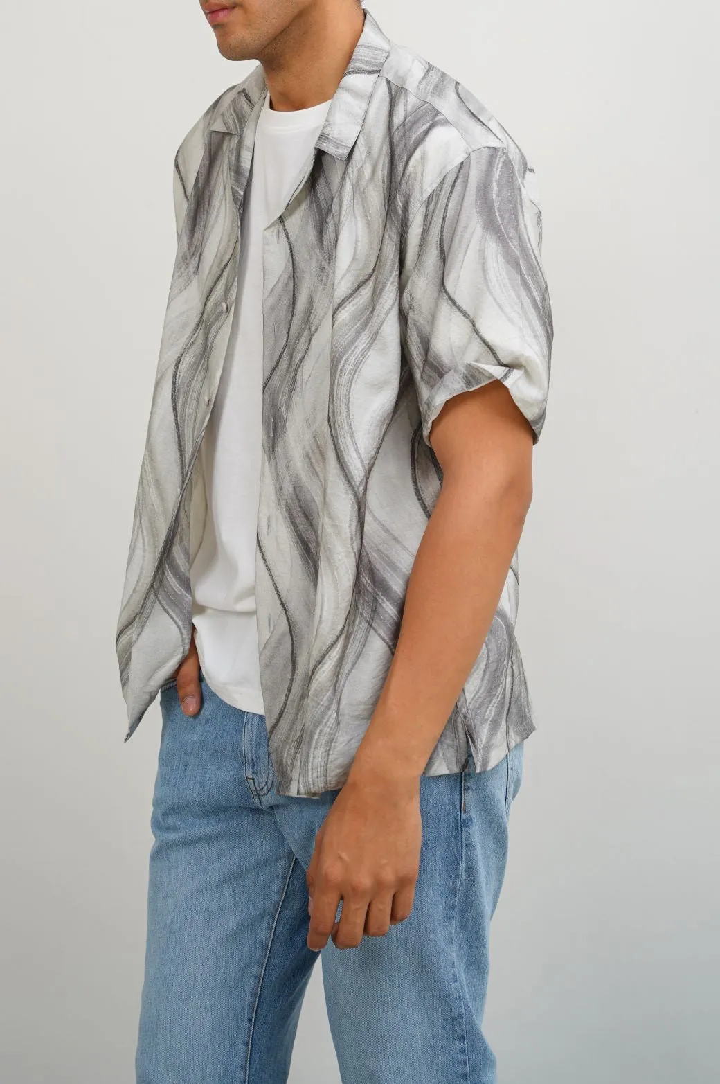 GRAPHITE PRINTED SAFARI SHIRT