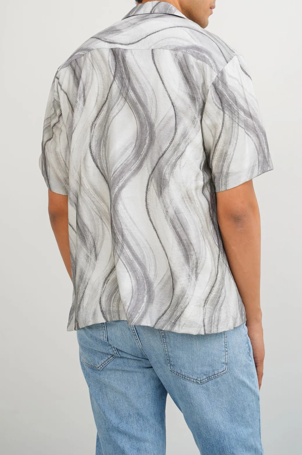 GRAPHITE PRINTED SAFARI SHIRT