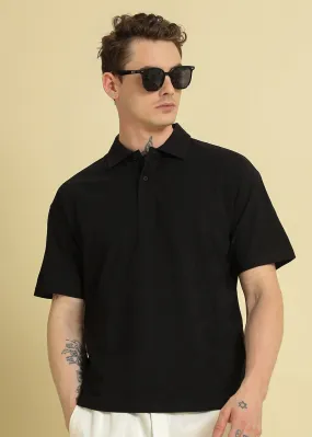 Herringbone Pattern Polo T-shirt