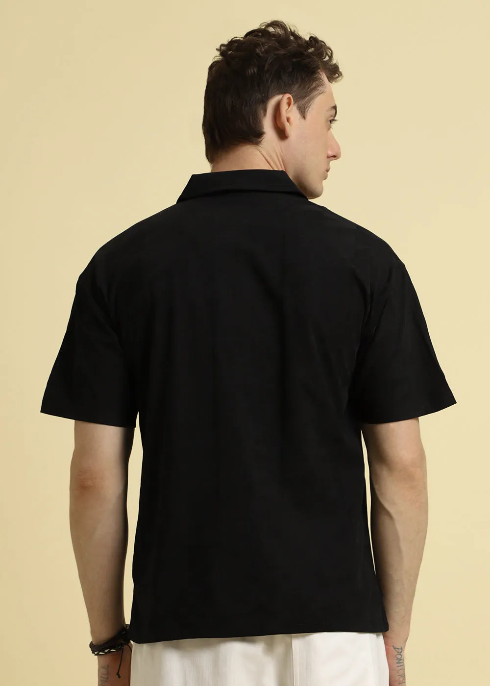 Herringbone Pattern Polo T-shirt