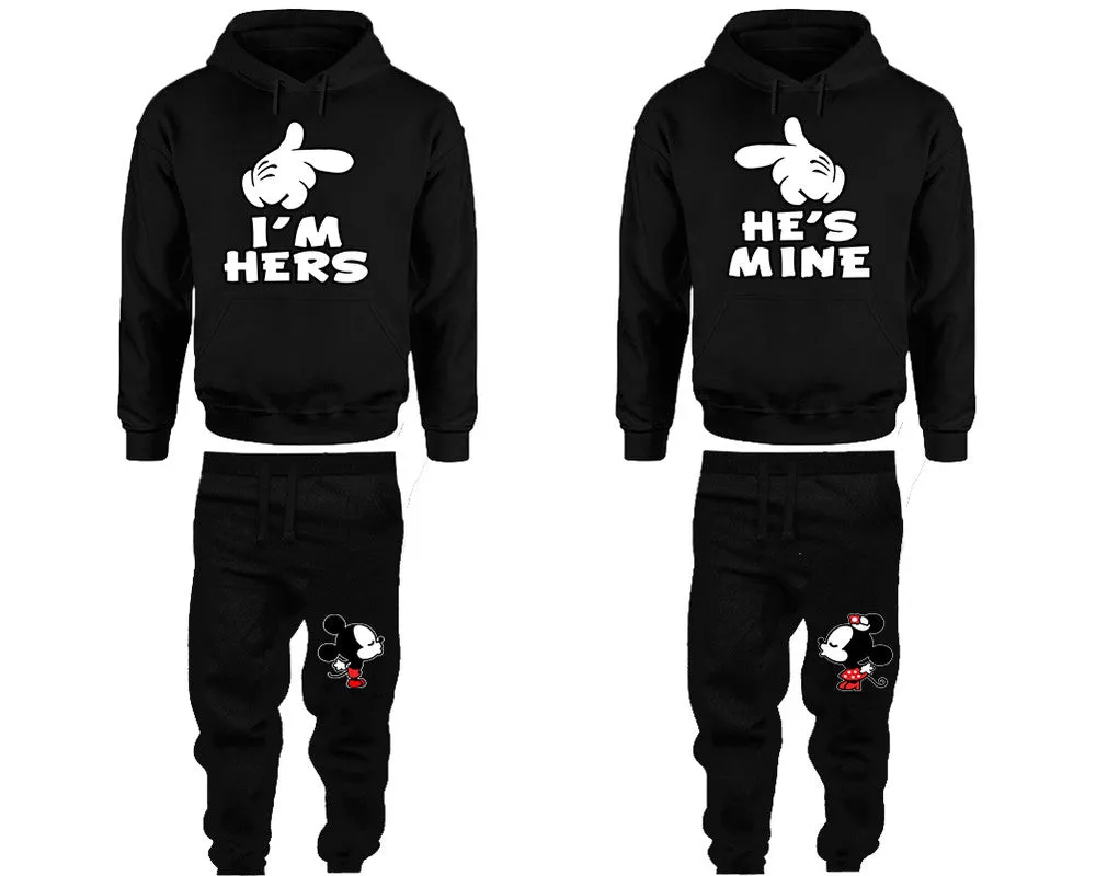 I'm Hers He's Mine Matching Couple Hoodies and Jogger Pants.