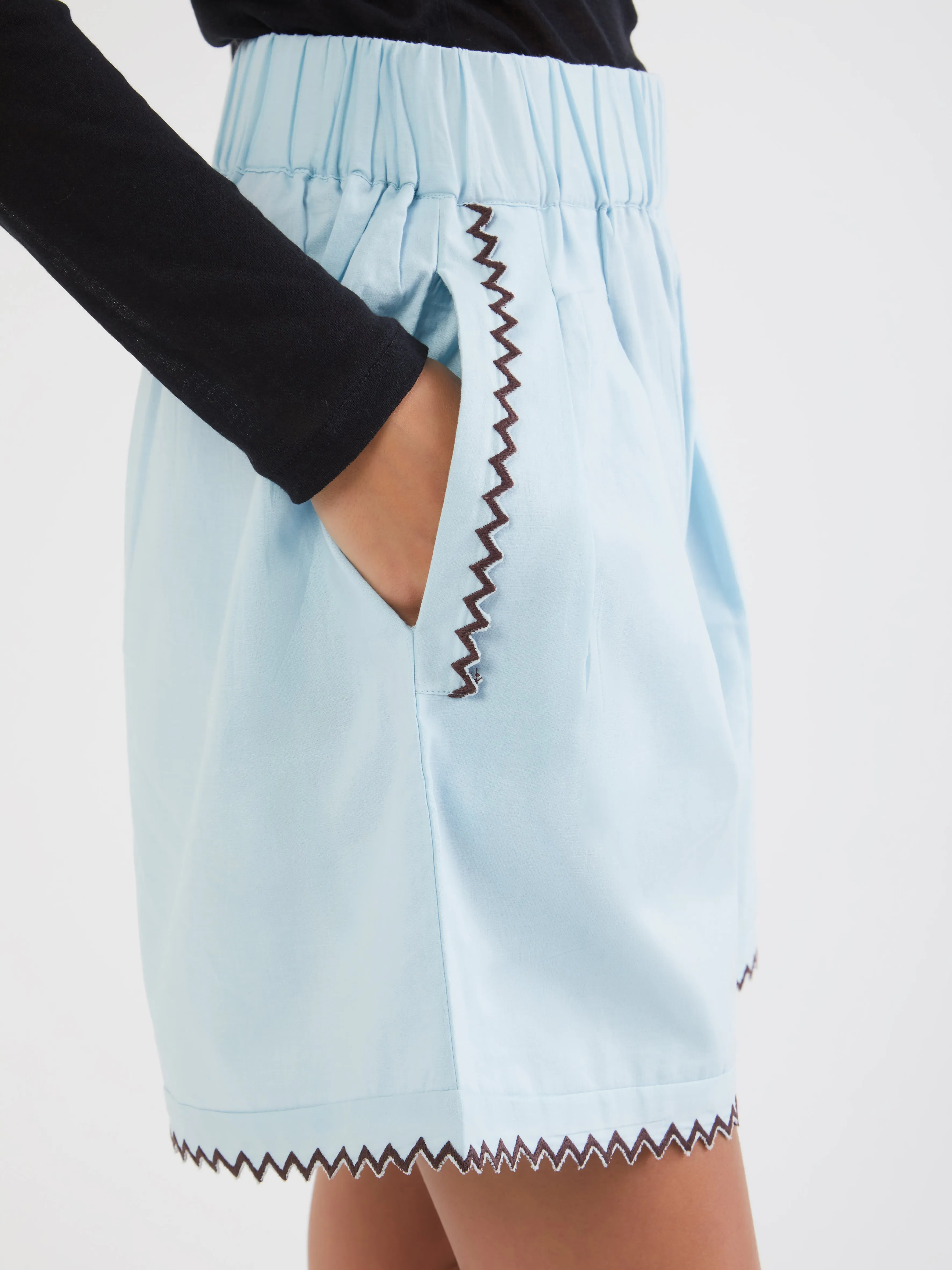 Indian cotton Zig-Zag shorts