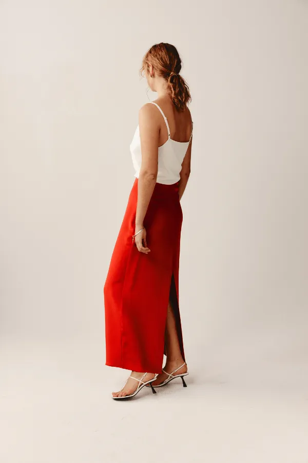 Iris Maxi Skirt Vermillion