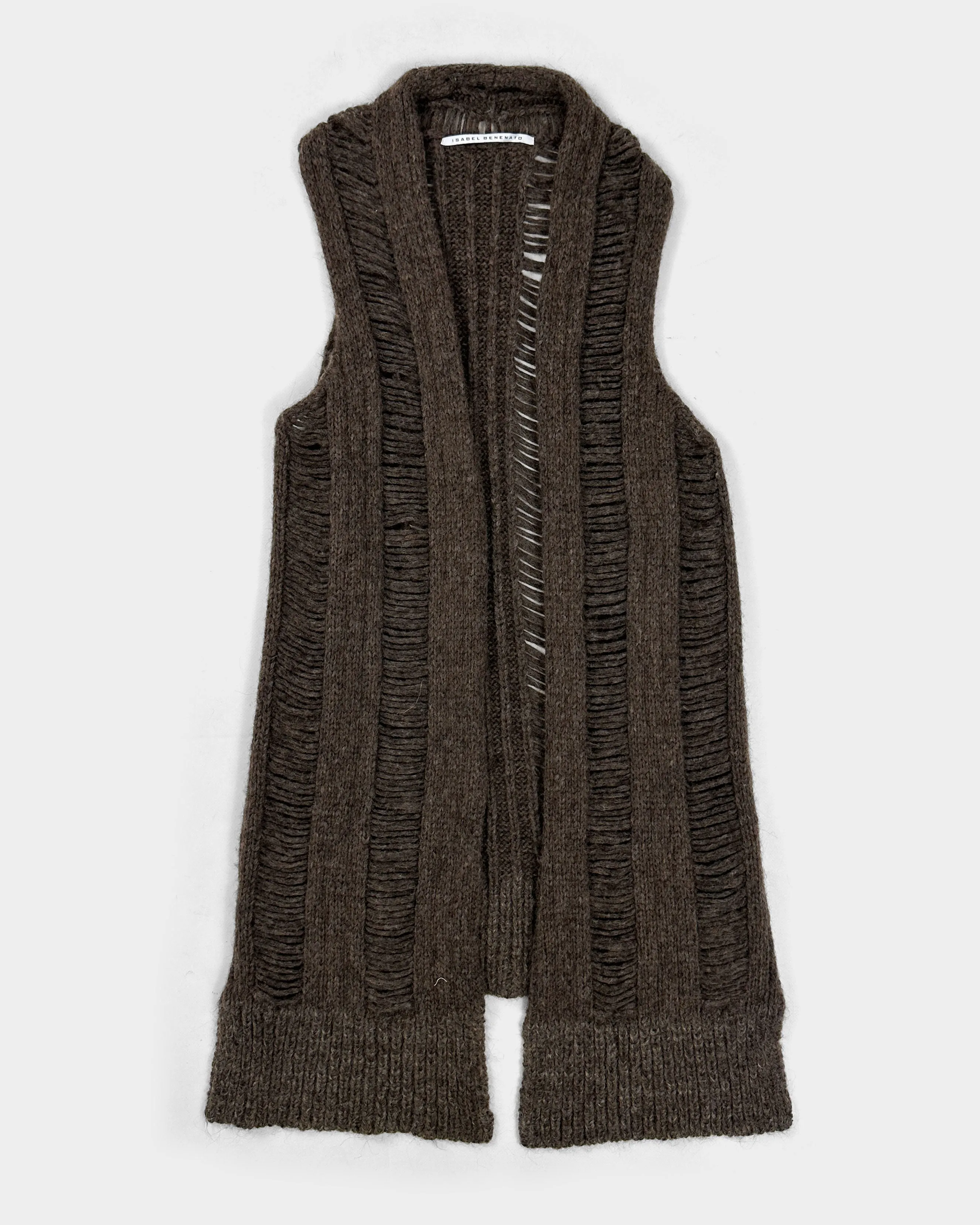 Isabel Benenato Mohair Distressed Brown Vest 2011