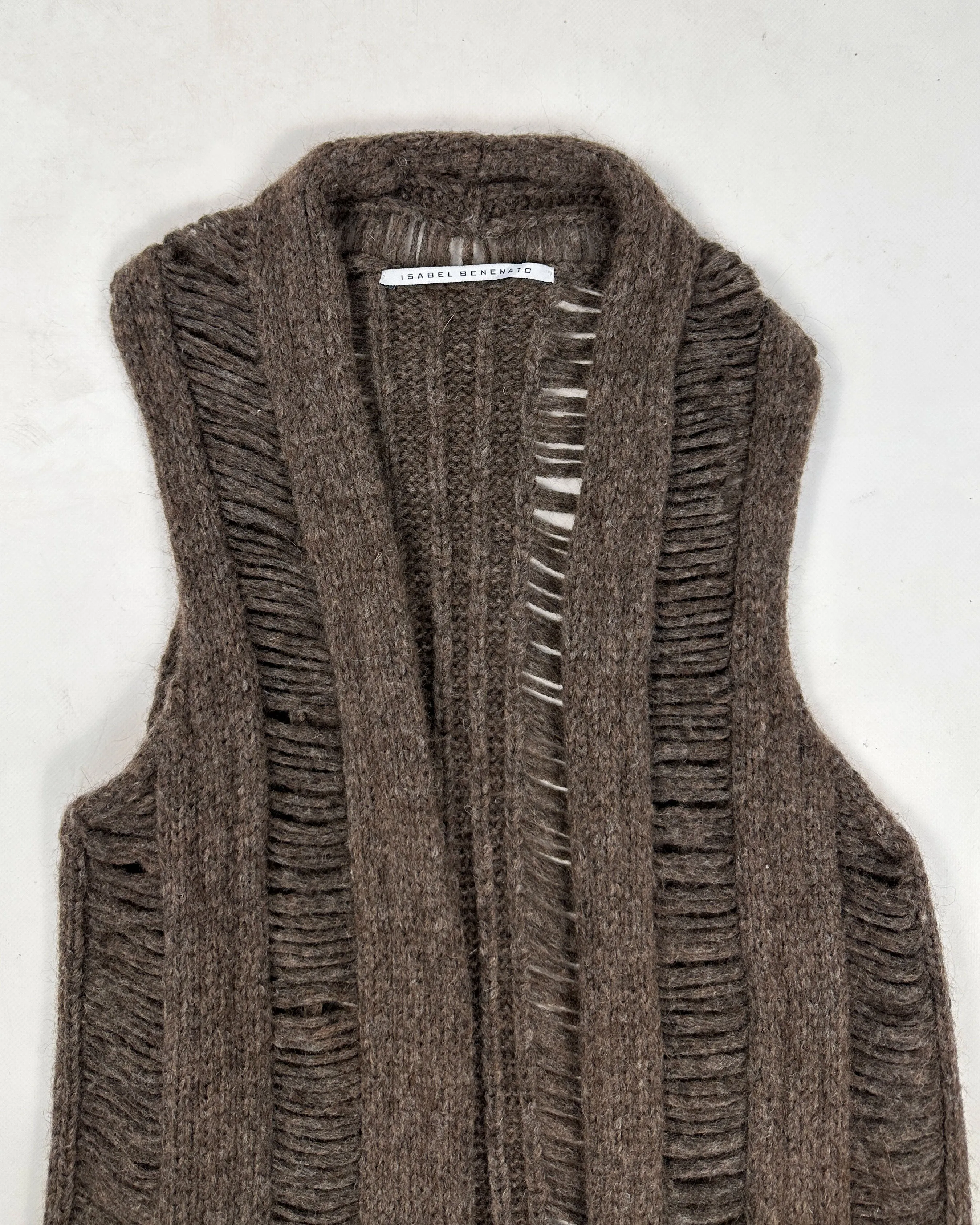 Isabel Benenato Mohair Distressed Brown Vest 2011