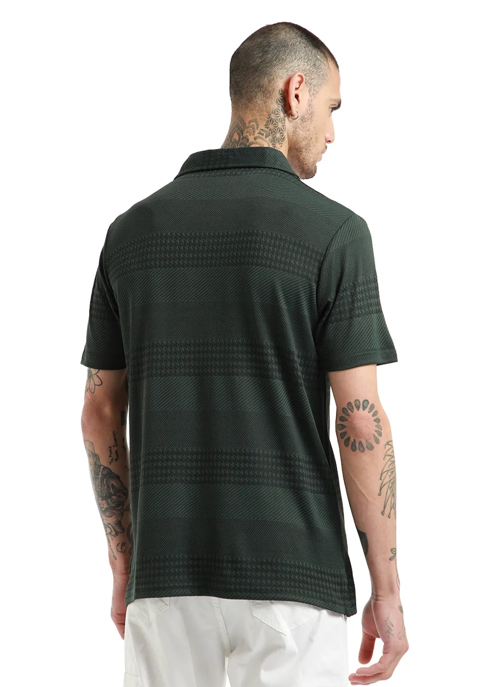 Jacquard Olive Polo T-shirt