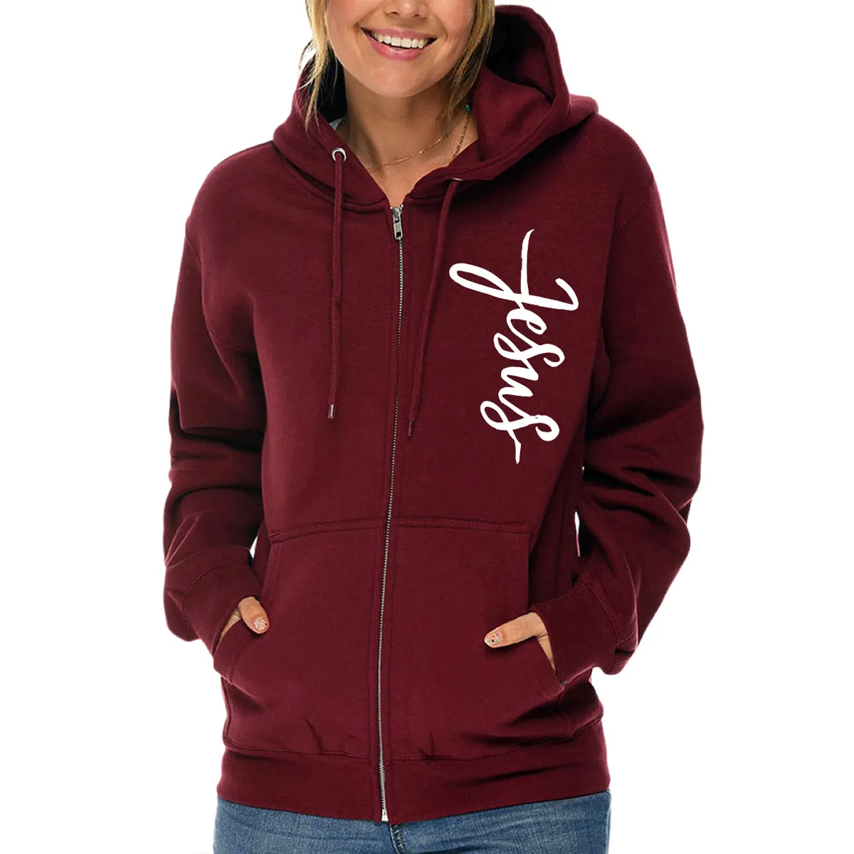 Jesus Cross Full Zip Sweatshirt Hoodie