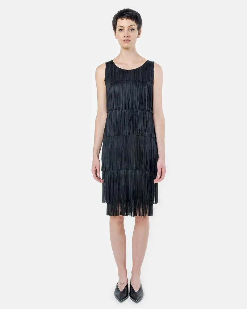 JH796 Fringe Dress in Black