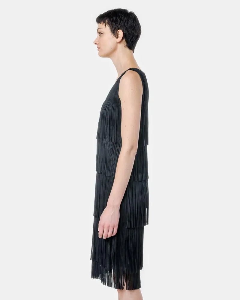 JH796 Fringe Dress in Black