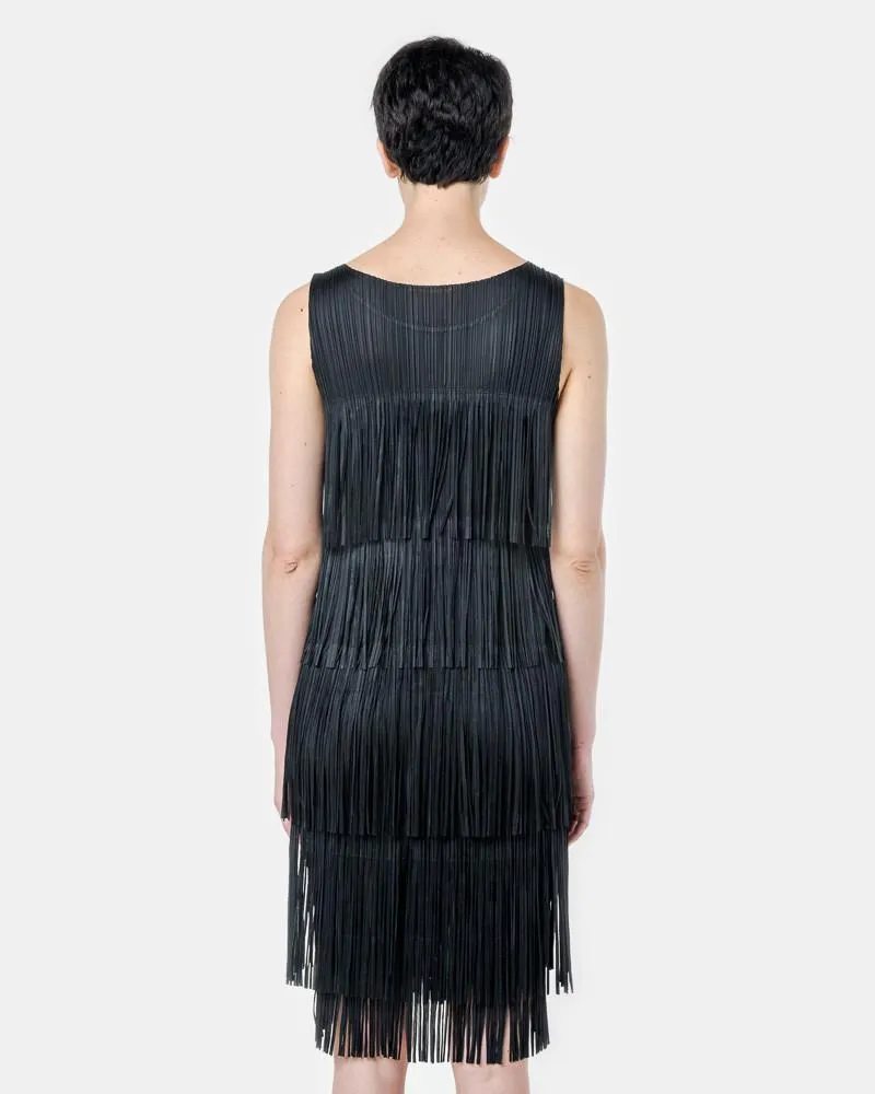 JH796 Fringe Dress in Black