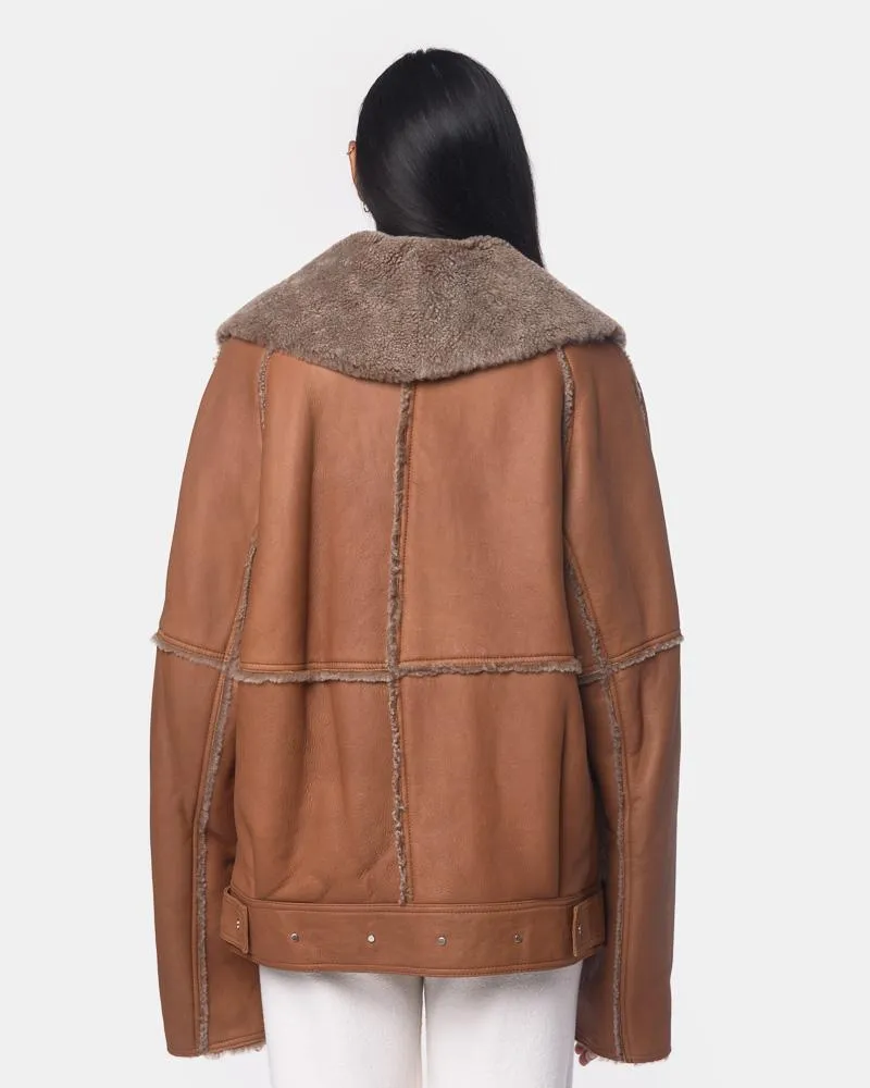 Jolin Sherling Bomber in Brown Beige