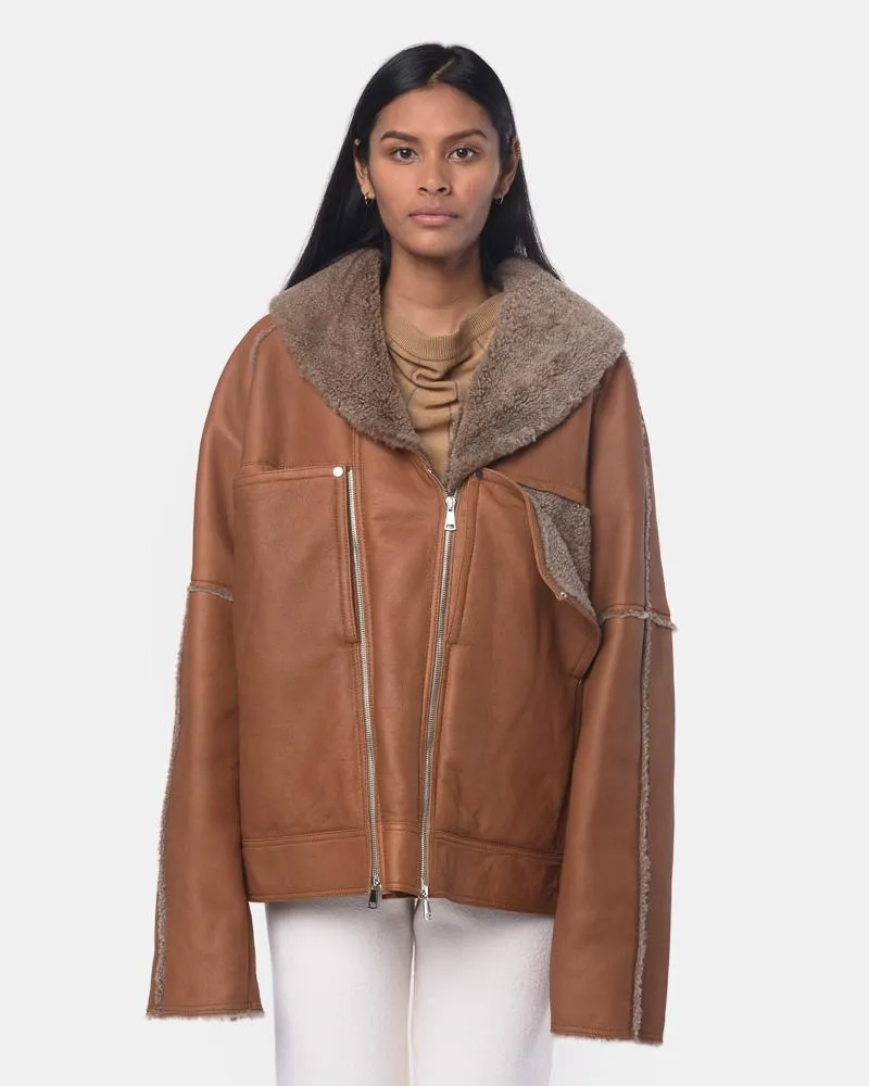 Jolin Sherling Bomber in Brown Beige