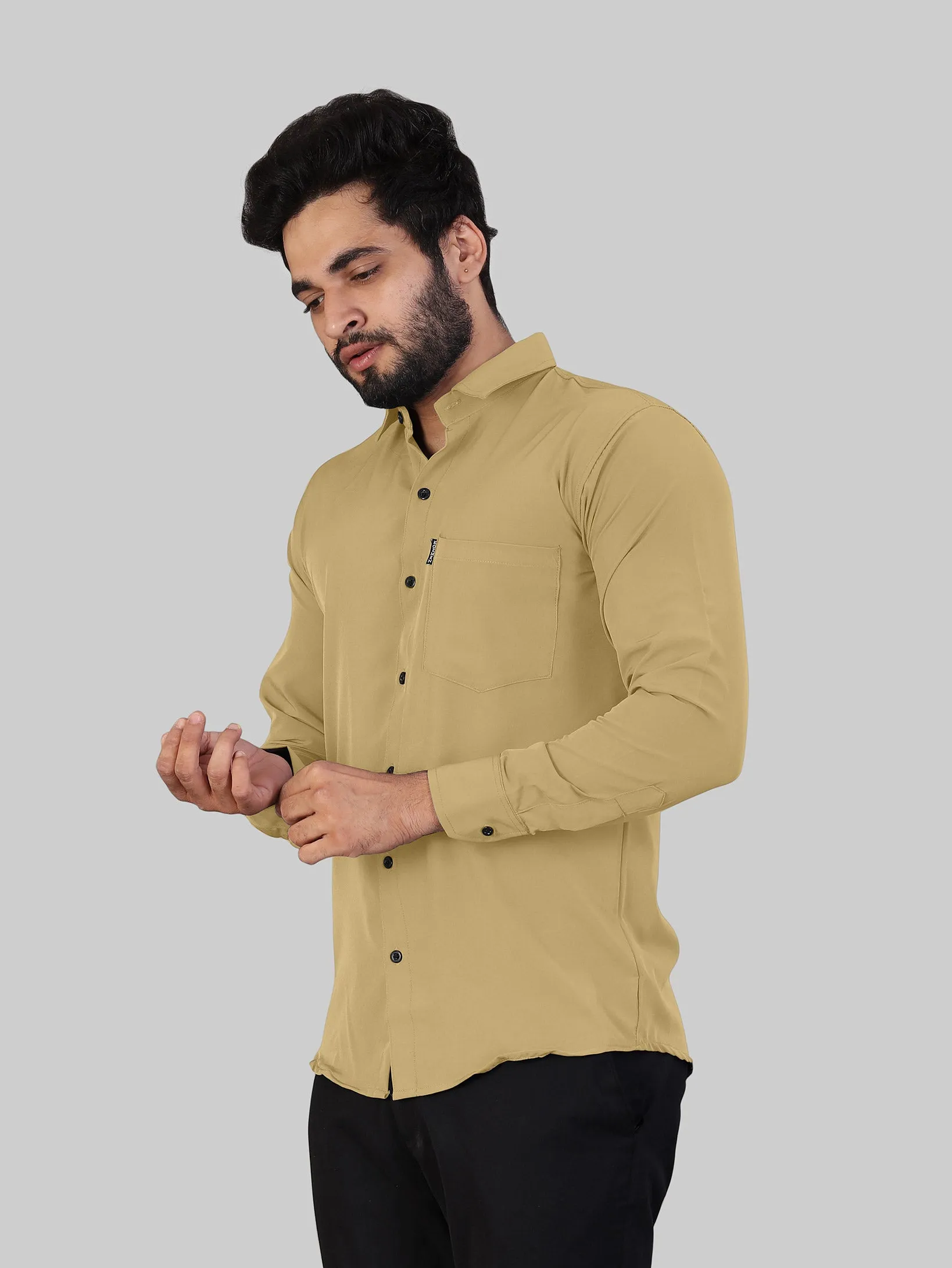 Khaki Expandable Full Sleeve Shirt