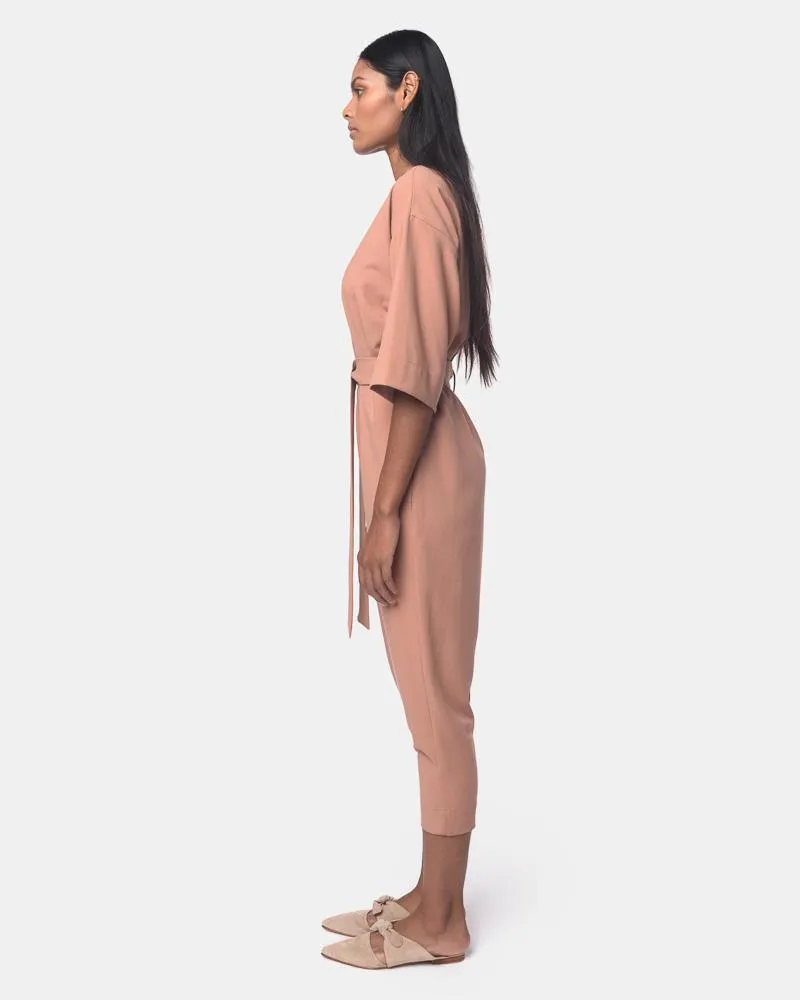 Kimono Jumpsuit in Desert Rose