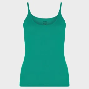 Ladies Essential Spaghetti Vest Emerald